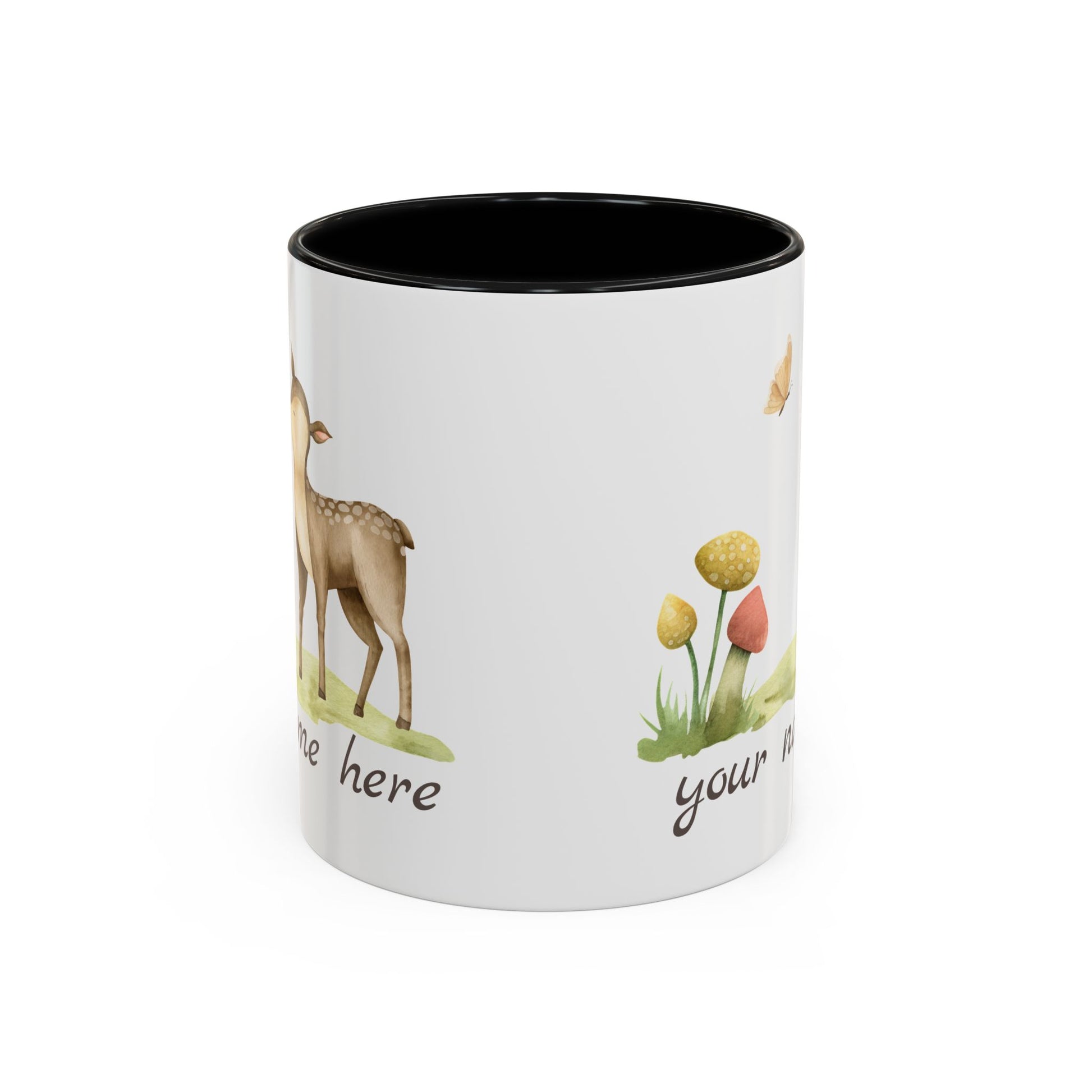 Watercolor Deer Personalized Accent Mug - Canvasses