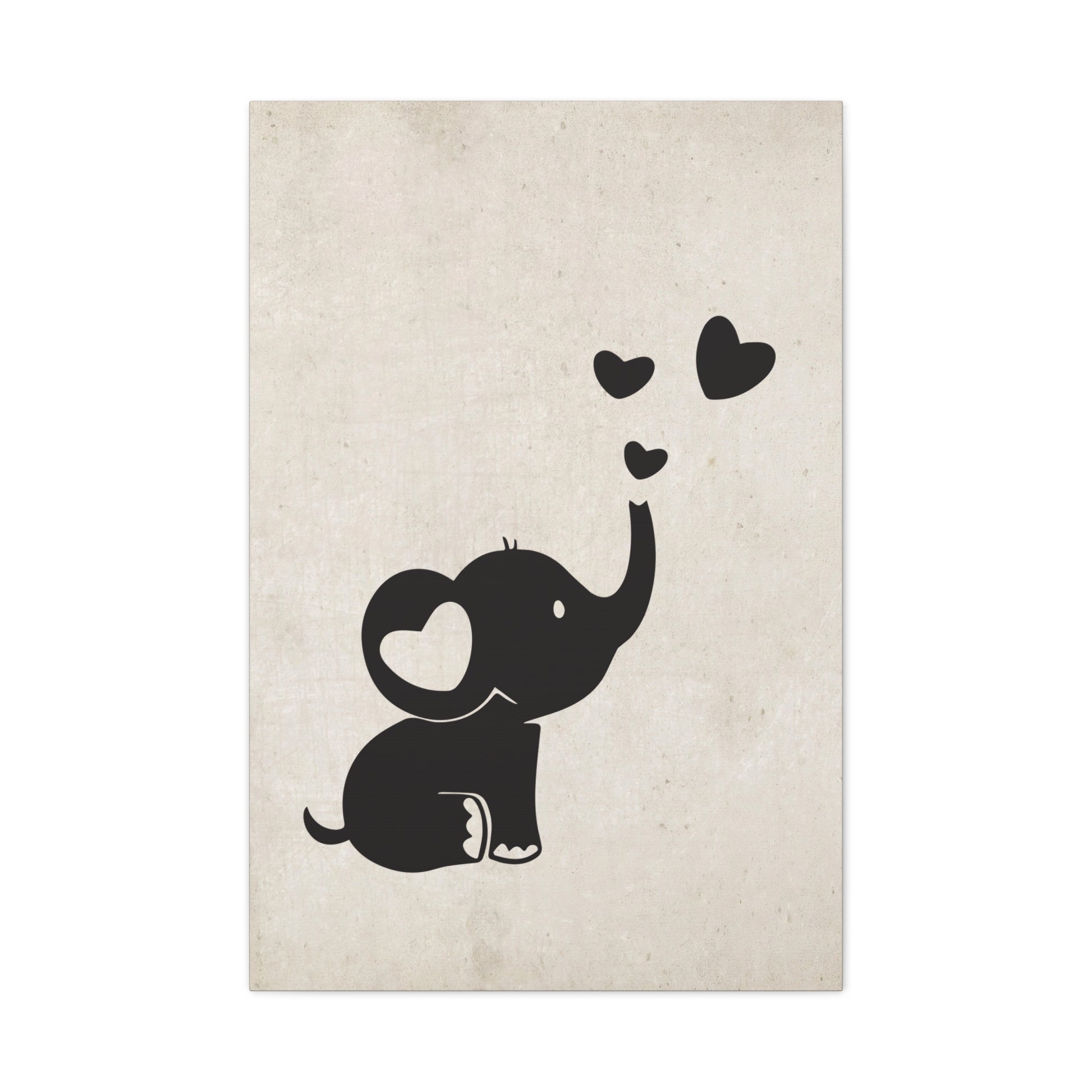 Elephant Silhouette Canvas Wall Art Vertical - Canvasses