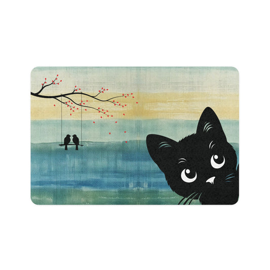 Peekaboo Cat Pet Food Mat - Canvasses