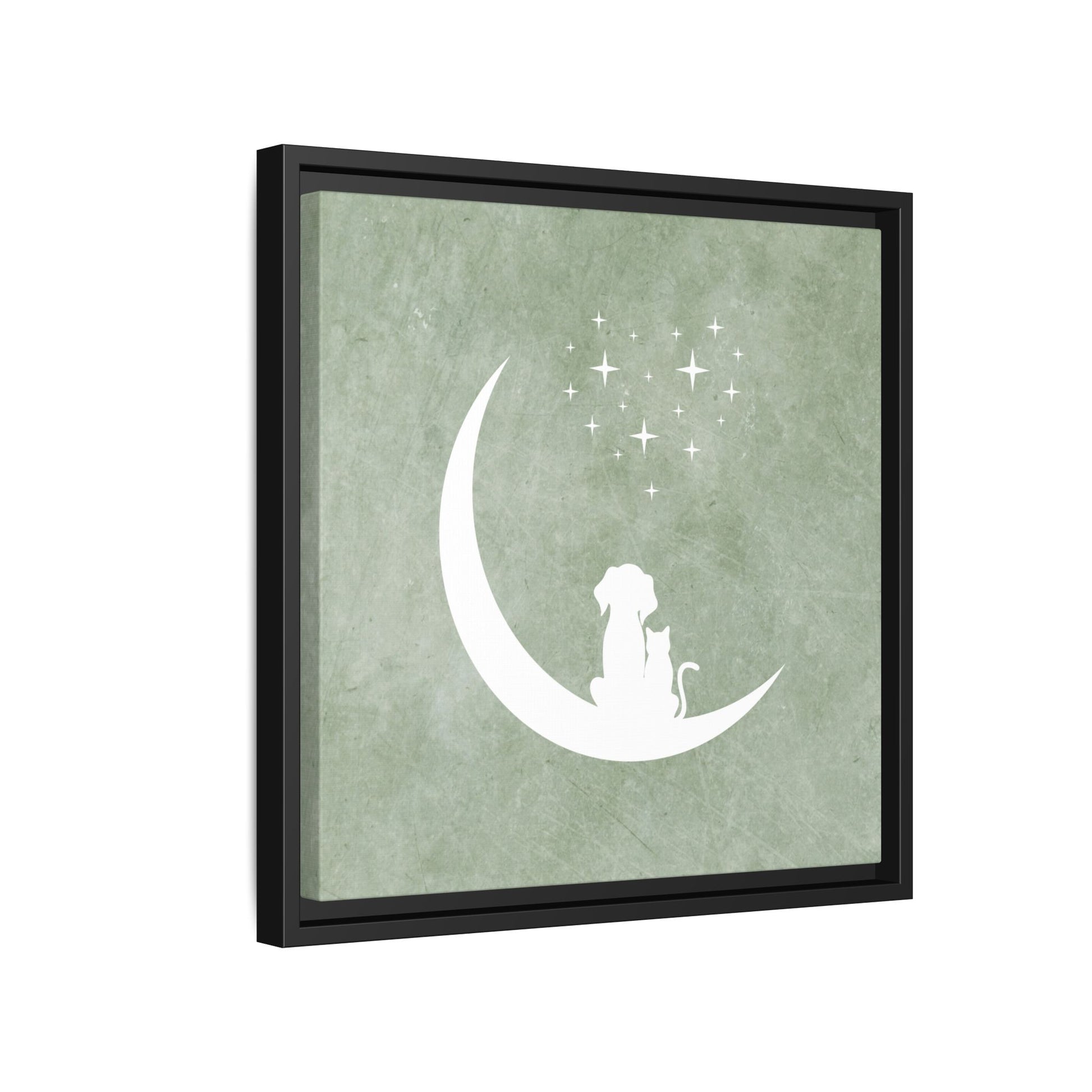 Moonlit Friends Framed Canvas Wall Art Square - Canvasses