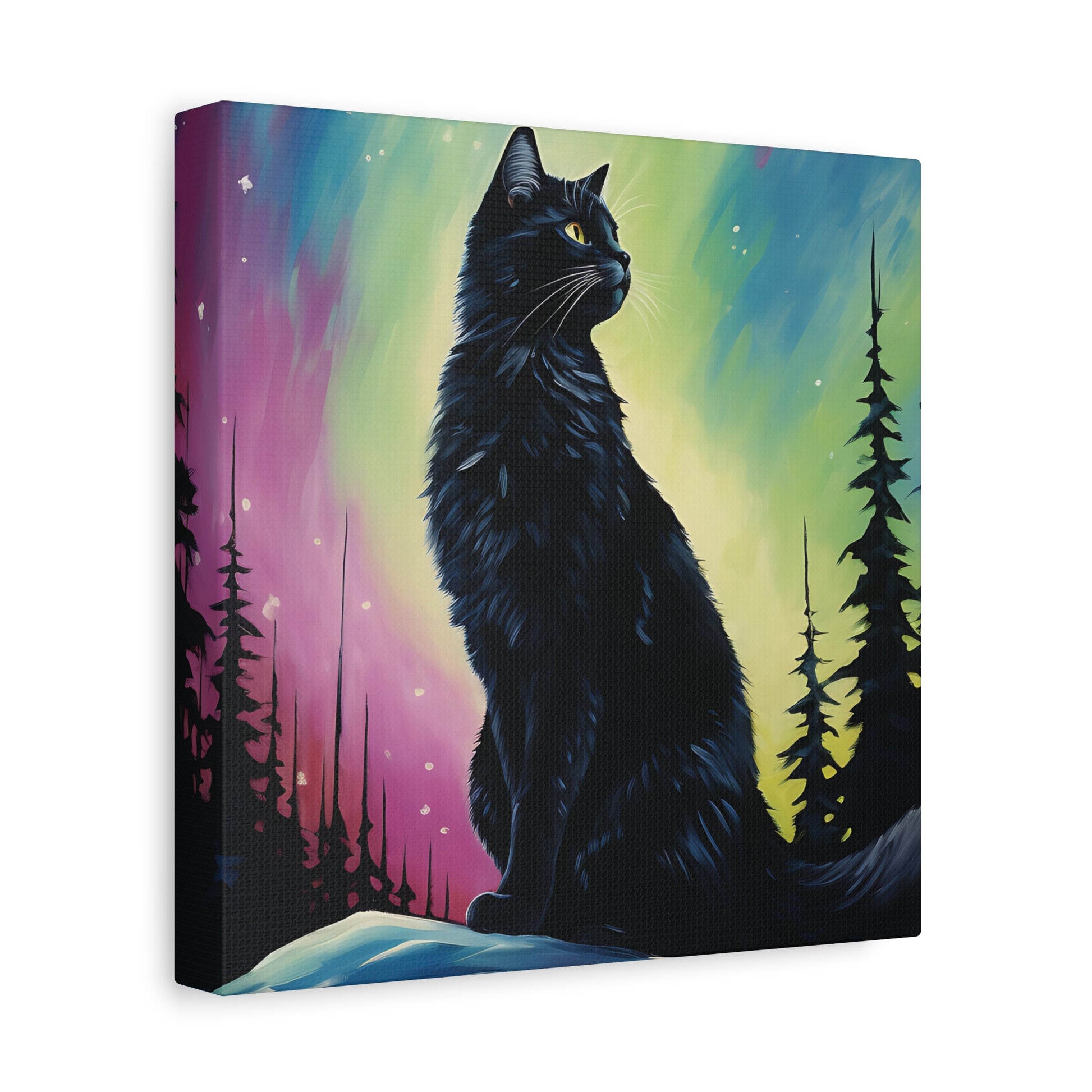 Aurora Cat Canvas Wall Art Square - Canvasses