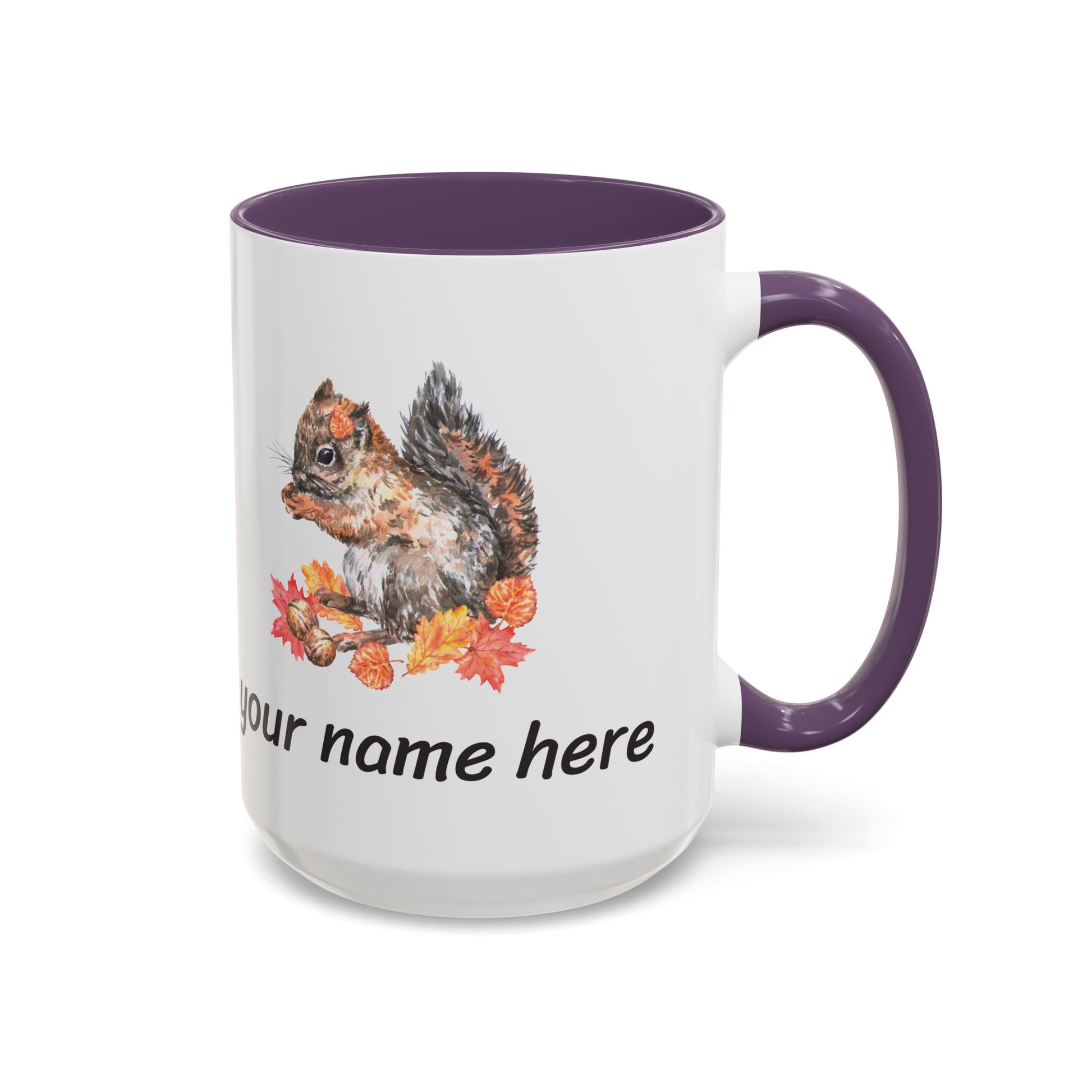 Autumn Squirrel Personalized Accent Mug - Canvasses