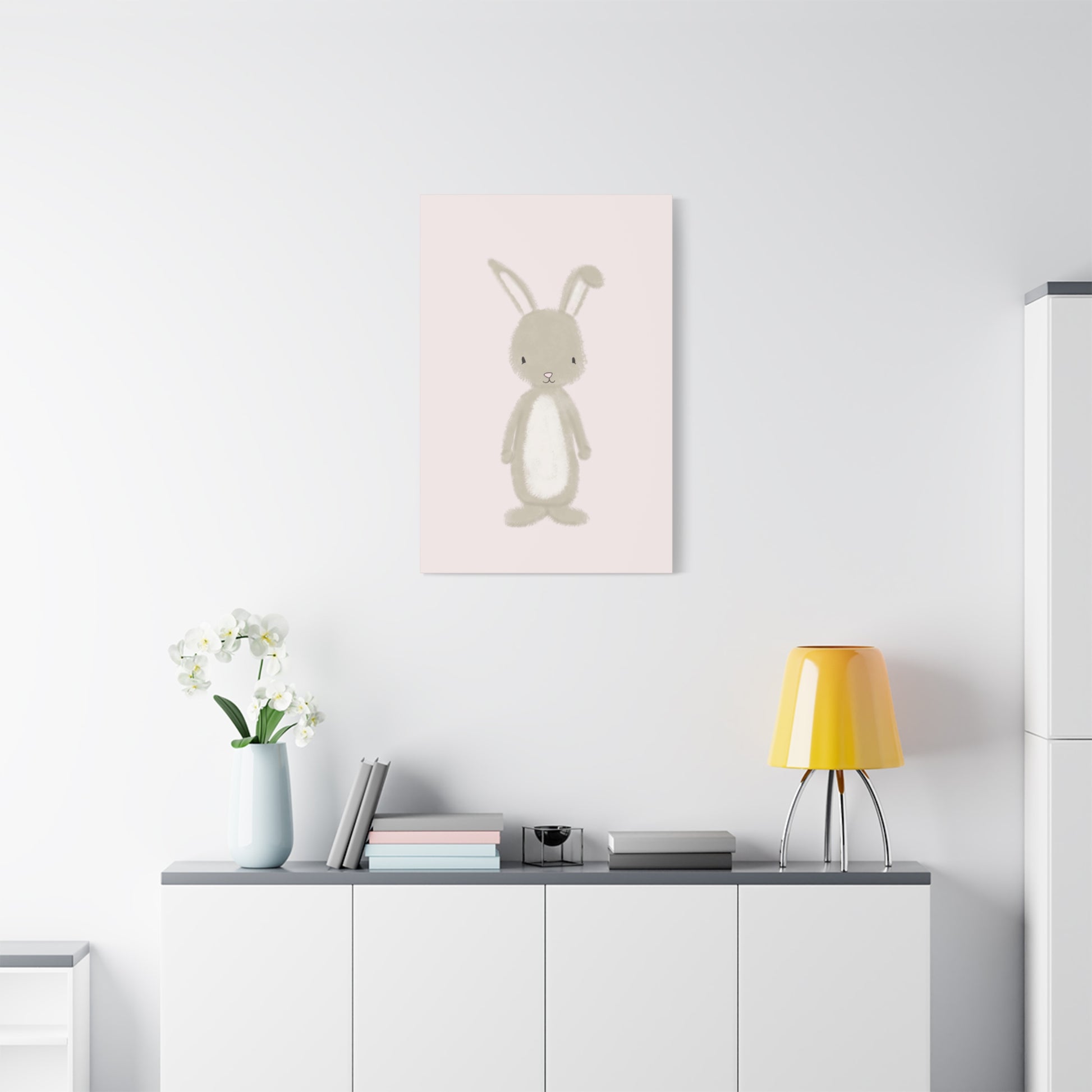 Pink Bunny Canvas Wall Art Vertical - Canvasses