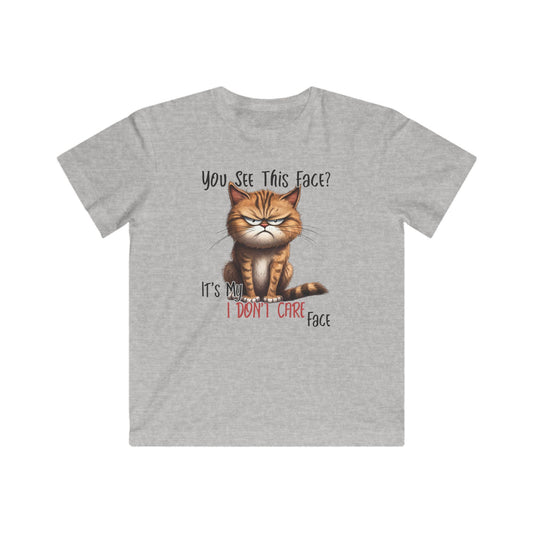 Don't Care Cat 兒童棉質 T 卹