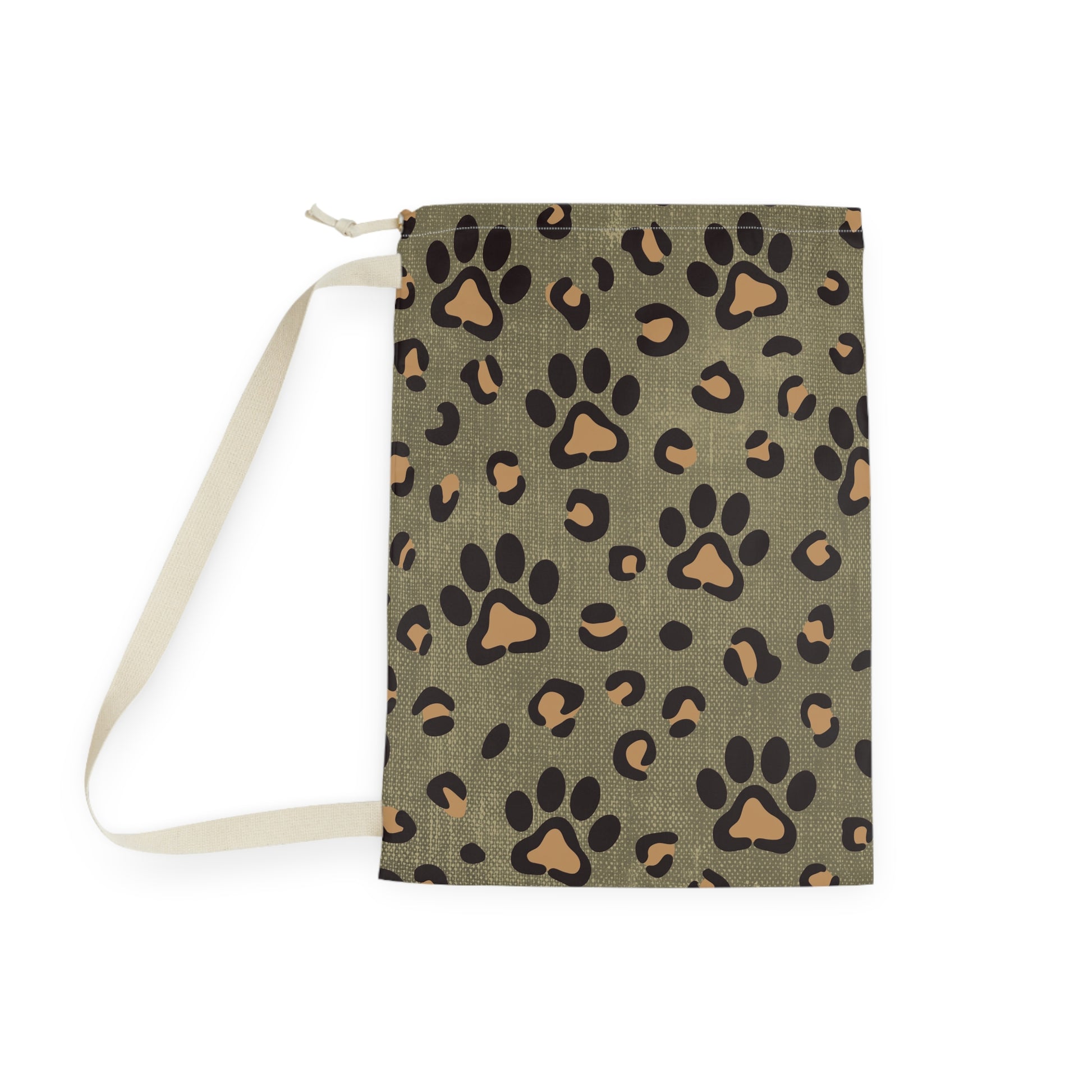 Leopard Paw Prints Laundry Bag - Canvasses