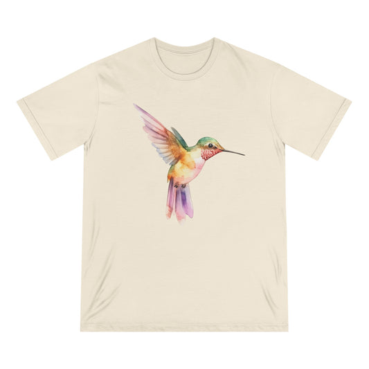 Watercolor Hummingbird Women 100% Organic Cotton T-Shirt - Canvasses