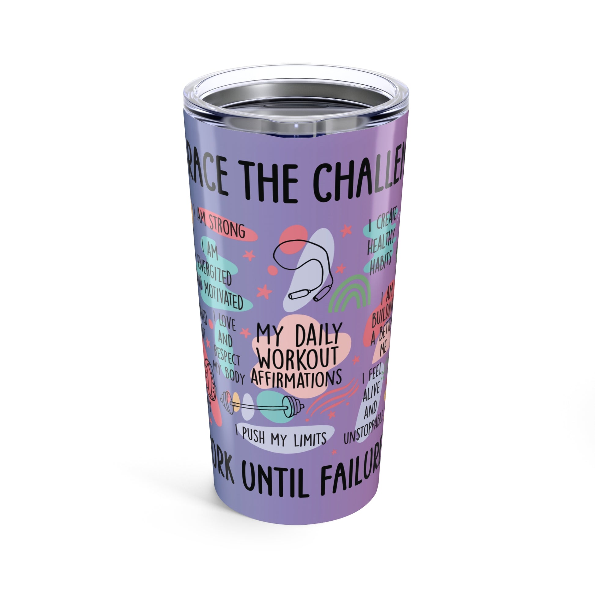 Workout Affirmations 20 oz Stainless Steel Tumbler - Canvasses