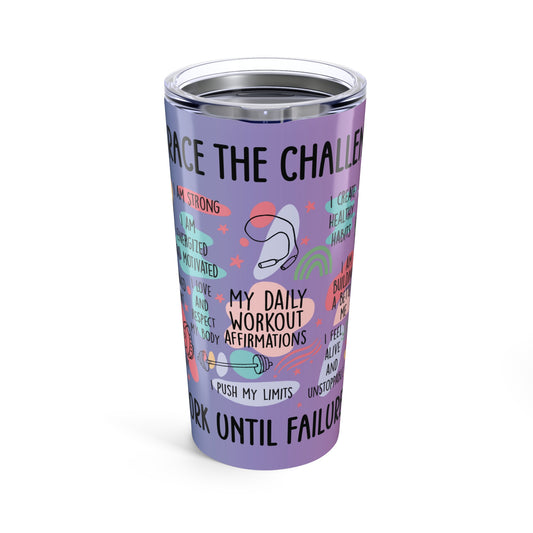 Workout Affirmations 20 oz Stainless Steel Tumbler - Canvasses