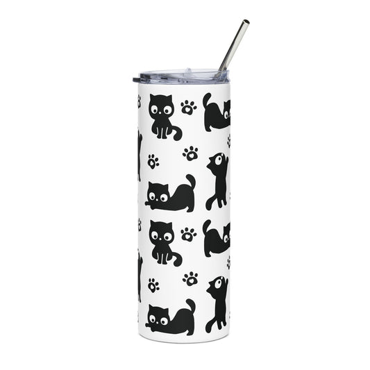Funny Cat 20 oz Skinny Tumbler - Canvasses