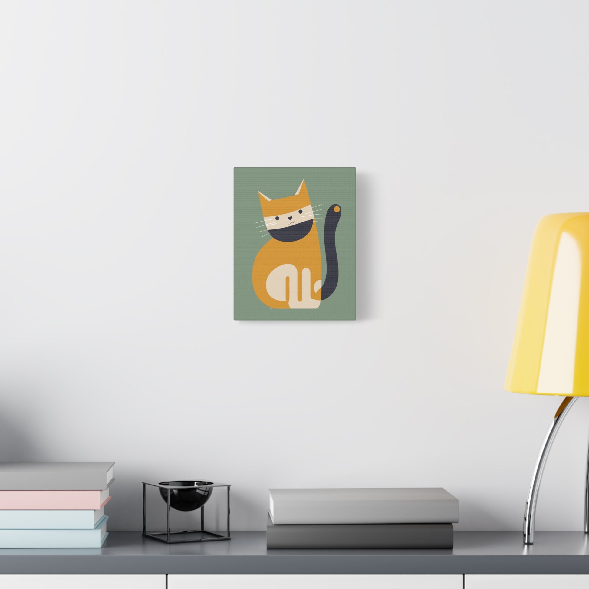 Orange Cat Canvas Wall Art Vertical - Canvasses