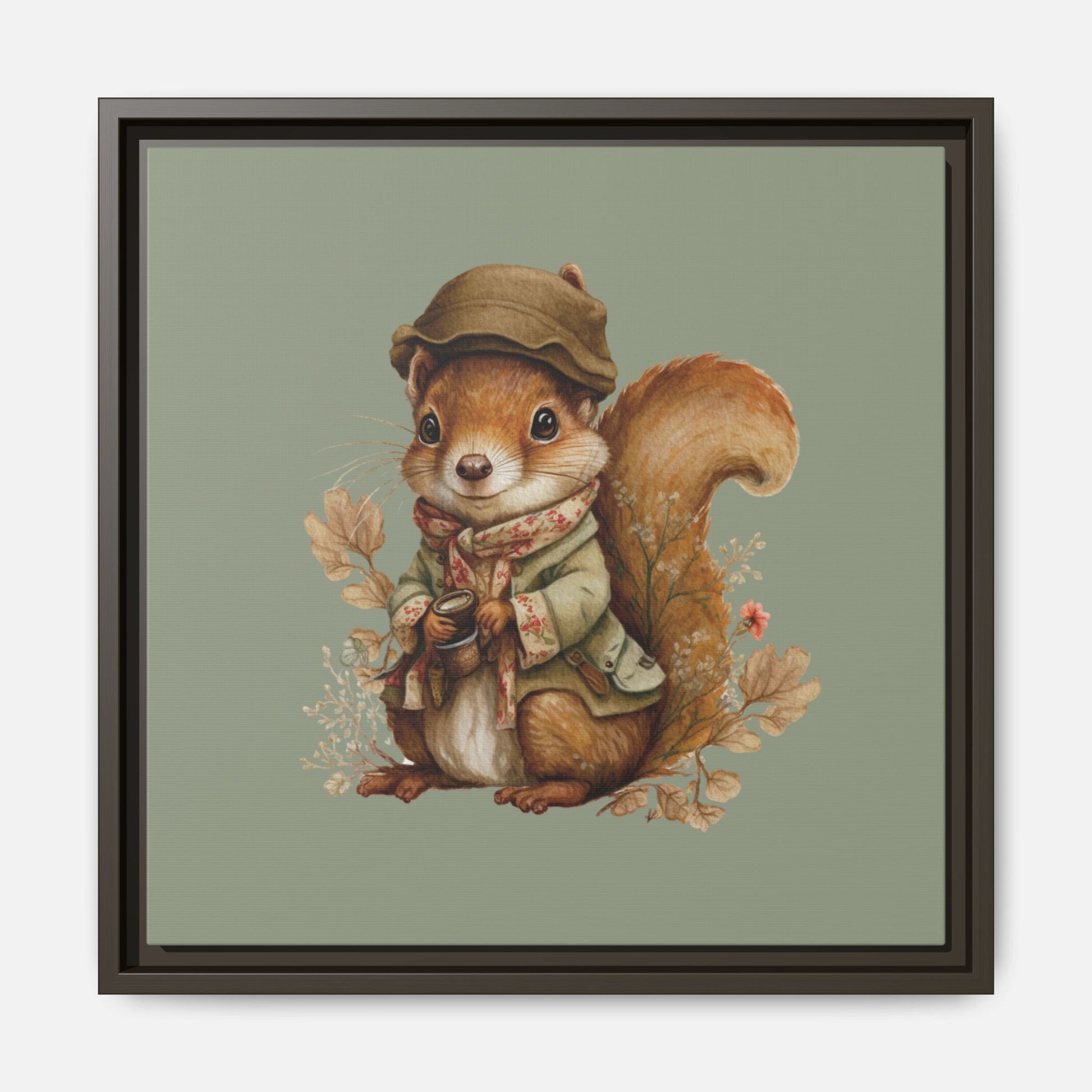 The Nut Collector Framed Canvas Wall Art Square - Canvasses
