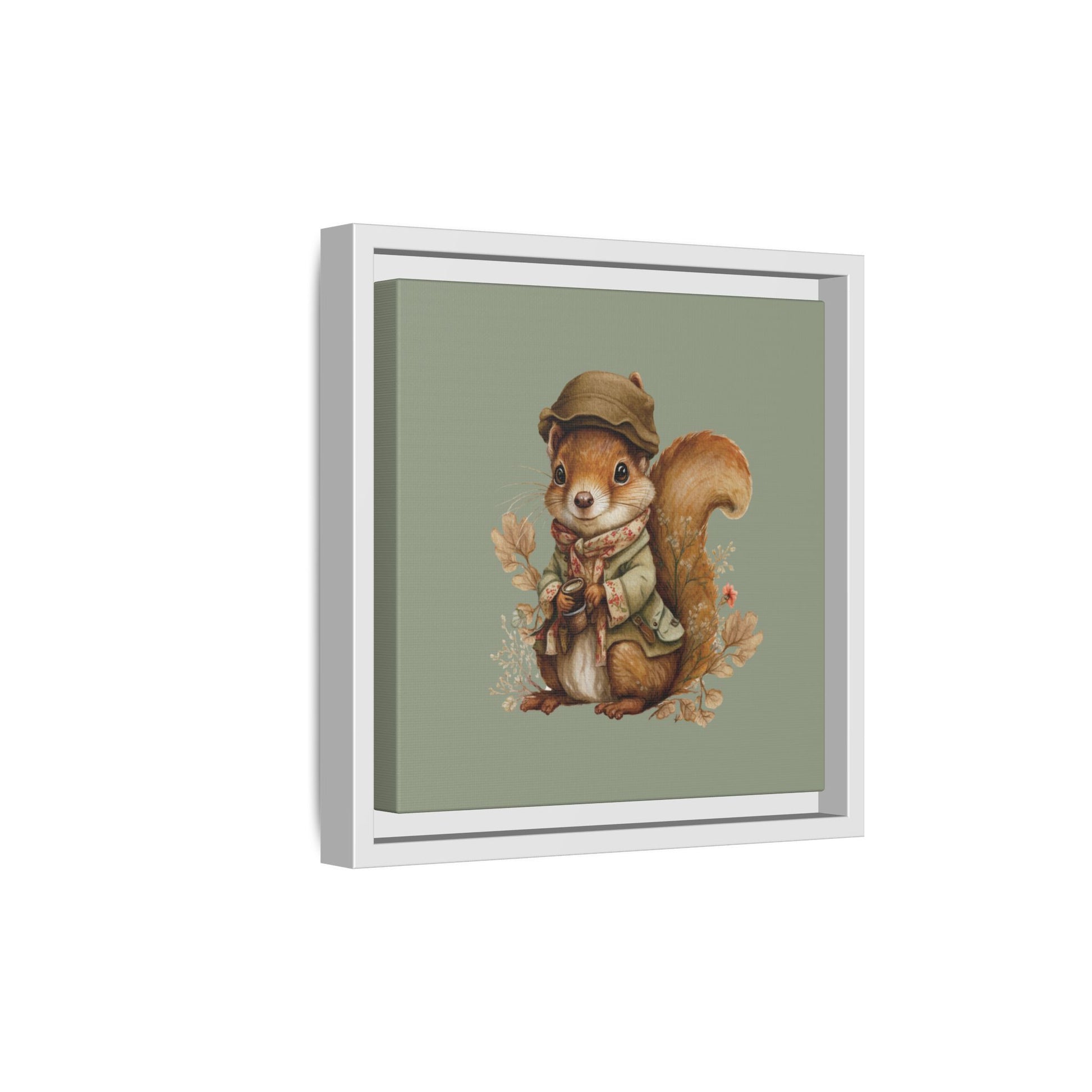 The Nut Collector Framed Canvas Wall Art Square - Canvasses
