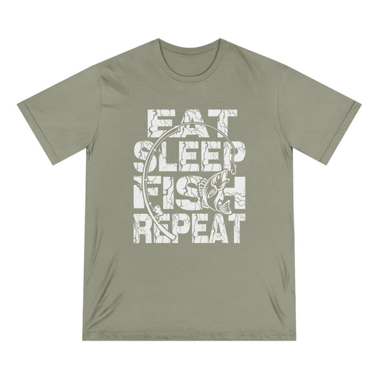 Fish Repeat Men 100% Organic Cotton Staple T-Shirt - Canvasses