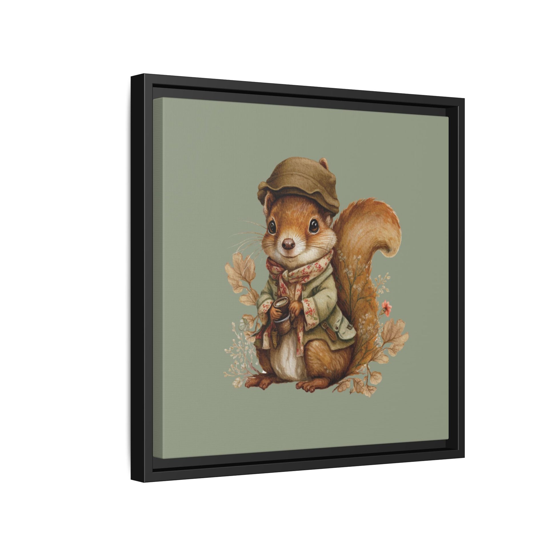 The Nut Collector Framed Canvas Wall Art Square - Canvasses