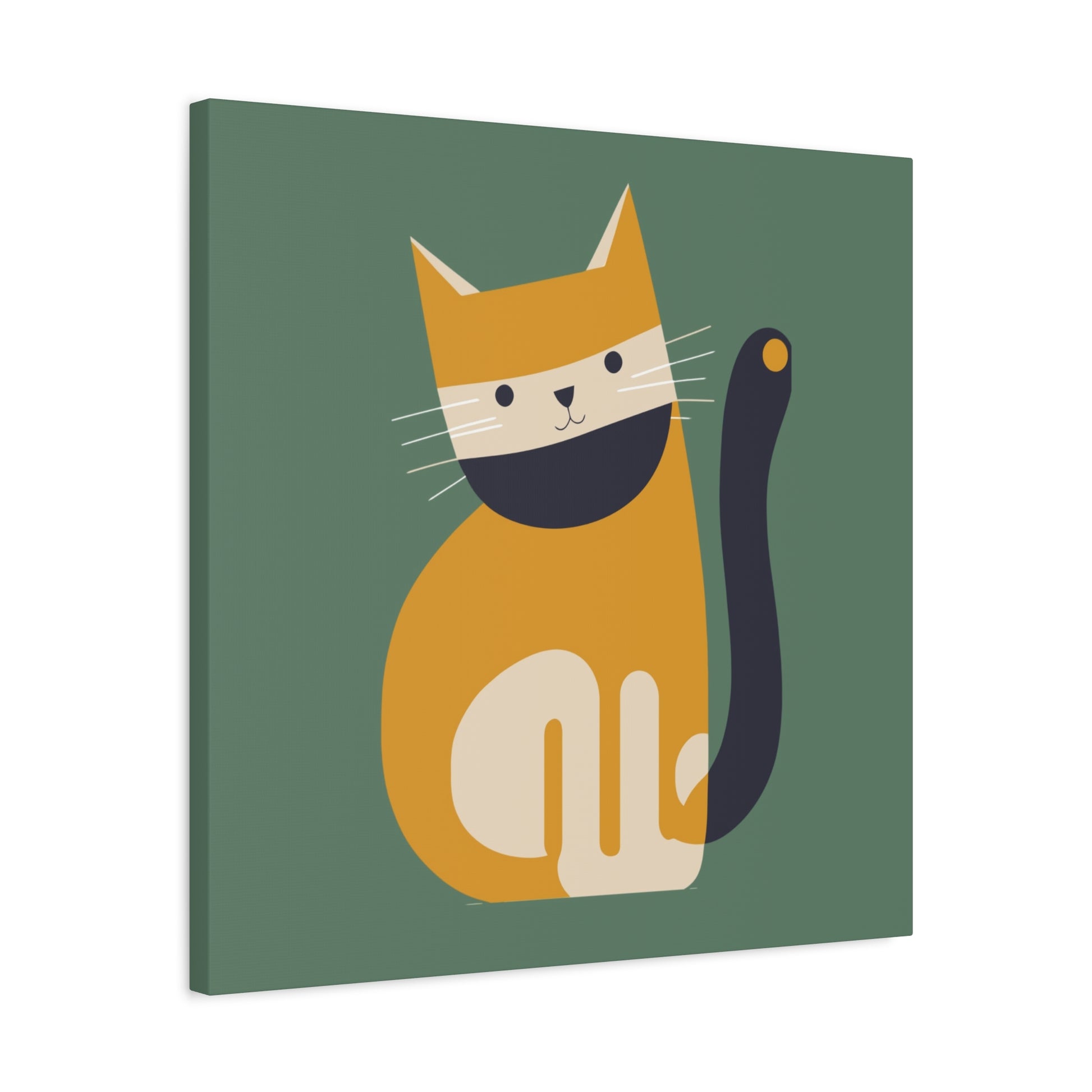 Orange Cat Canvas Wall Art Square - Canvasses