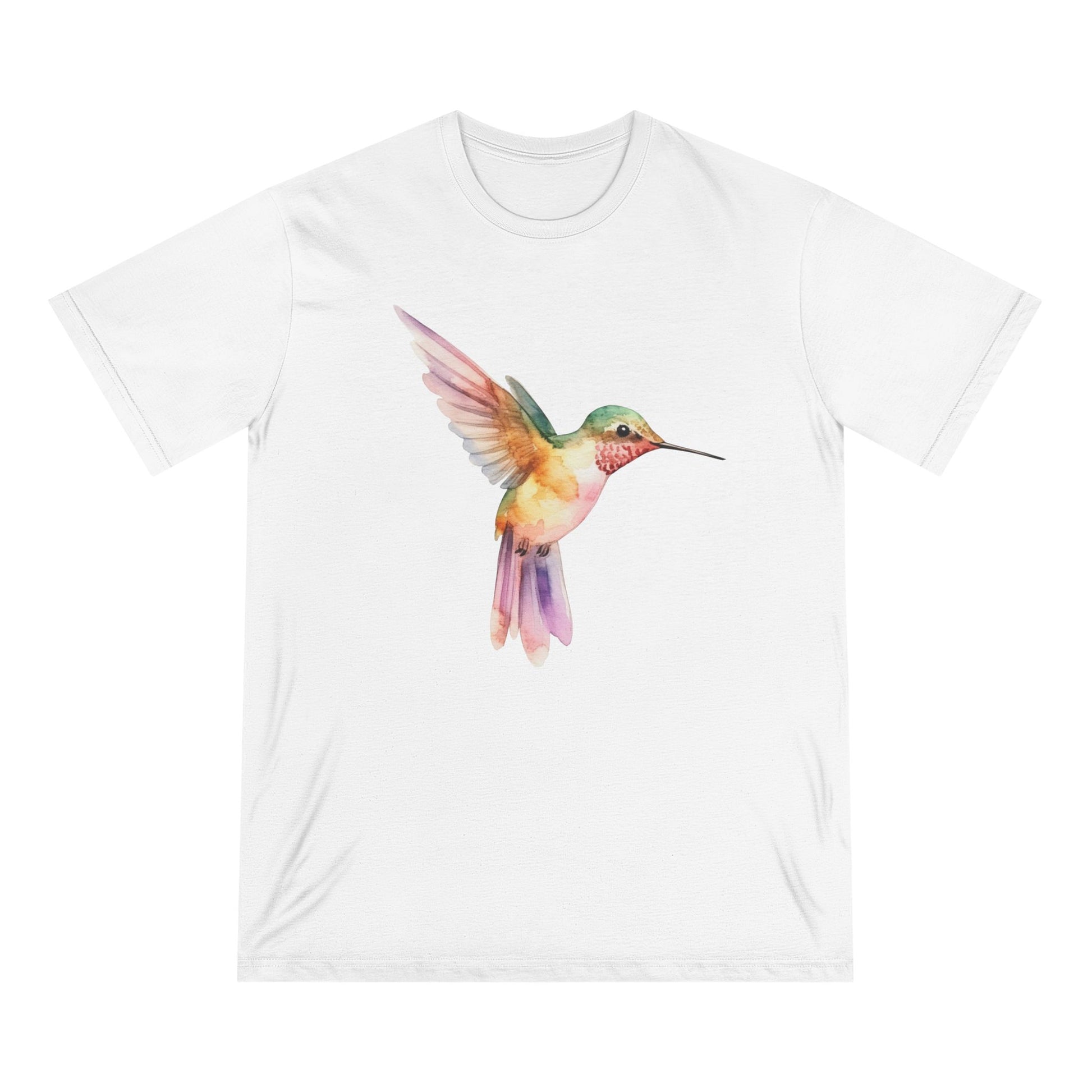 Watercolor Hummingbird Women 100% Organic Cotton T-Shirt - Canvasses