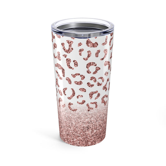 Pink Glitter Leopard 20 oz Stainless Steel Tumbler - Canvasses