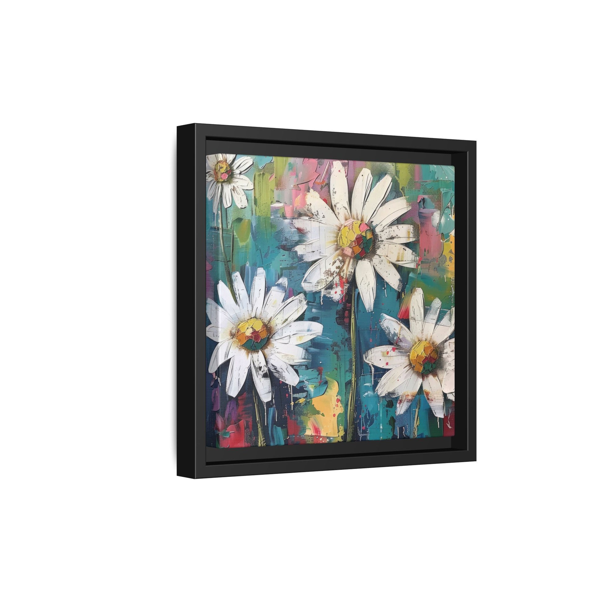 Daisy Daydreams Framed Canvas Wall Art Square - Canvasses