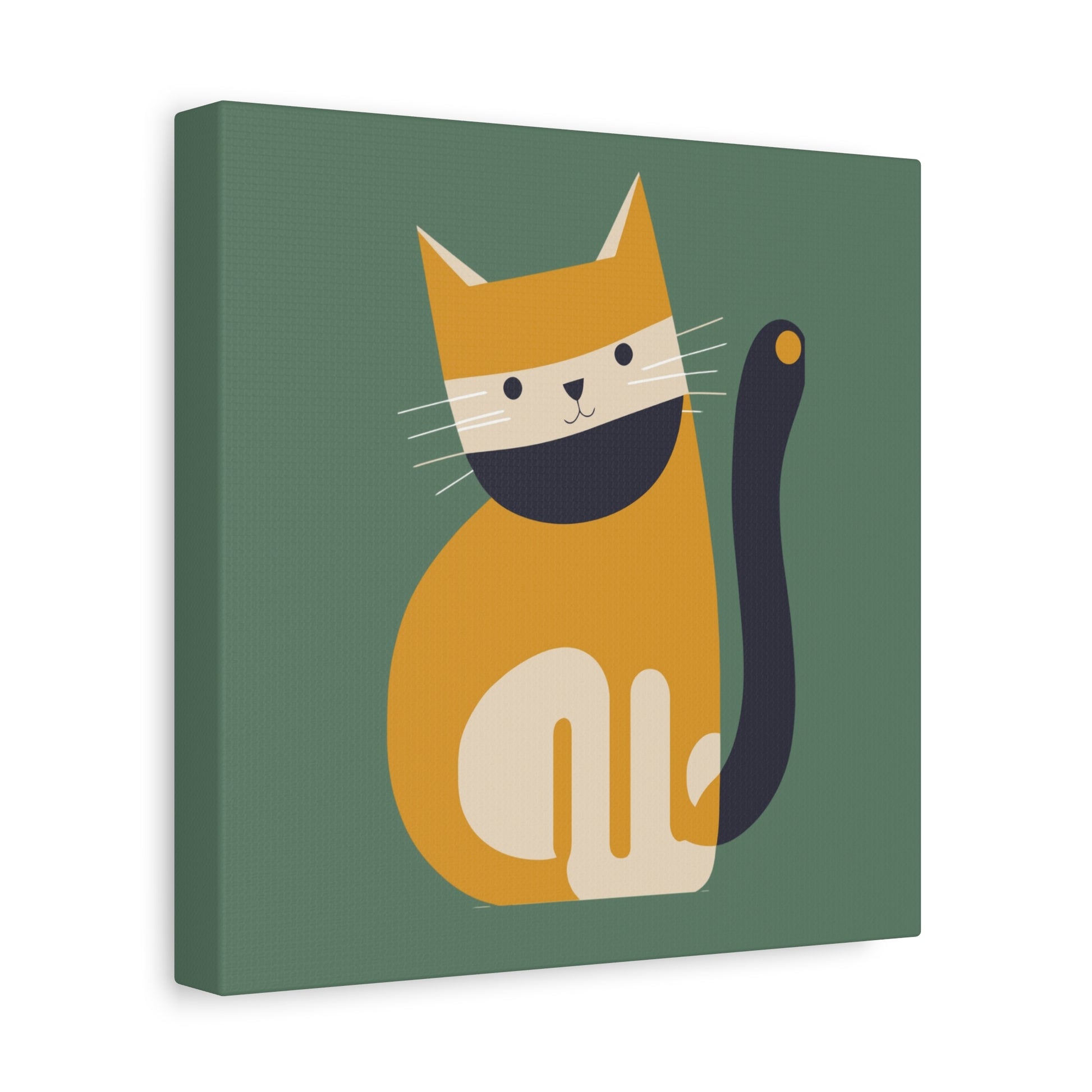 Orange Cat Canvas Wall Art Square - Canvasses