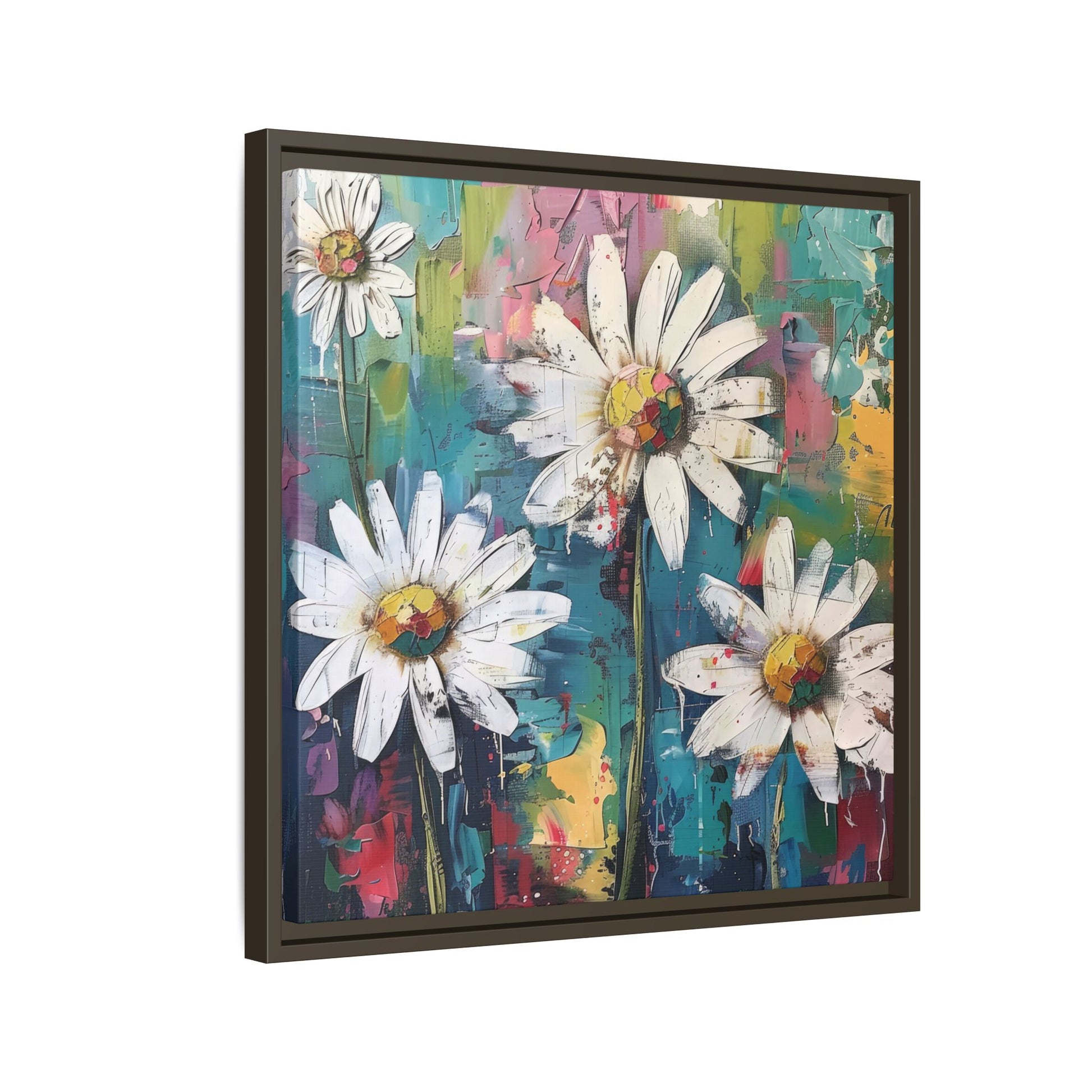 Daisy Daydreams Framed Canvas Wall Art Square - Canvasses