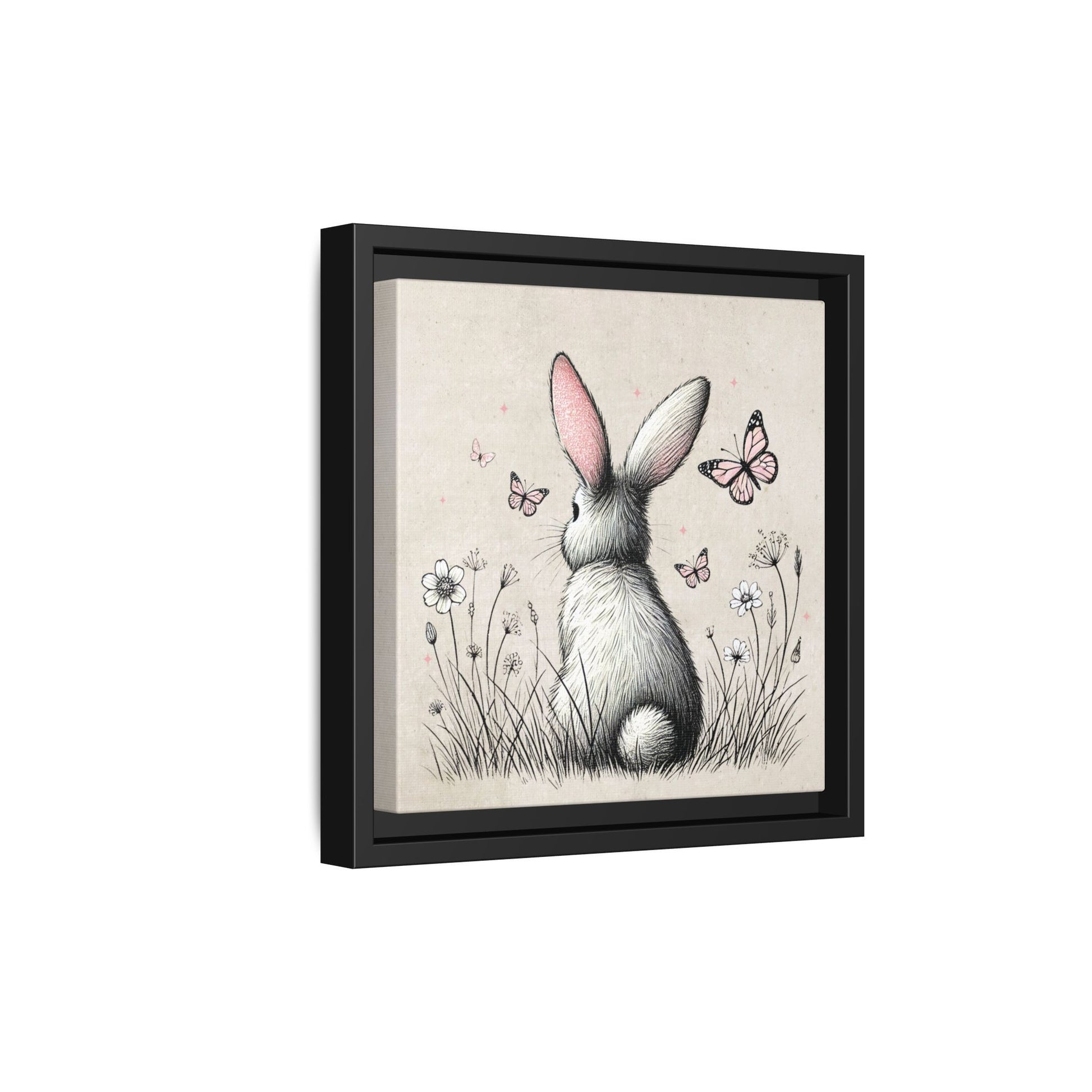 Bunny Playground Framed Canvas Wall Art Square - Canvasses