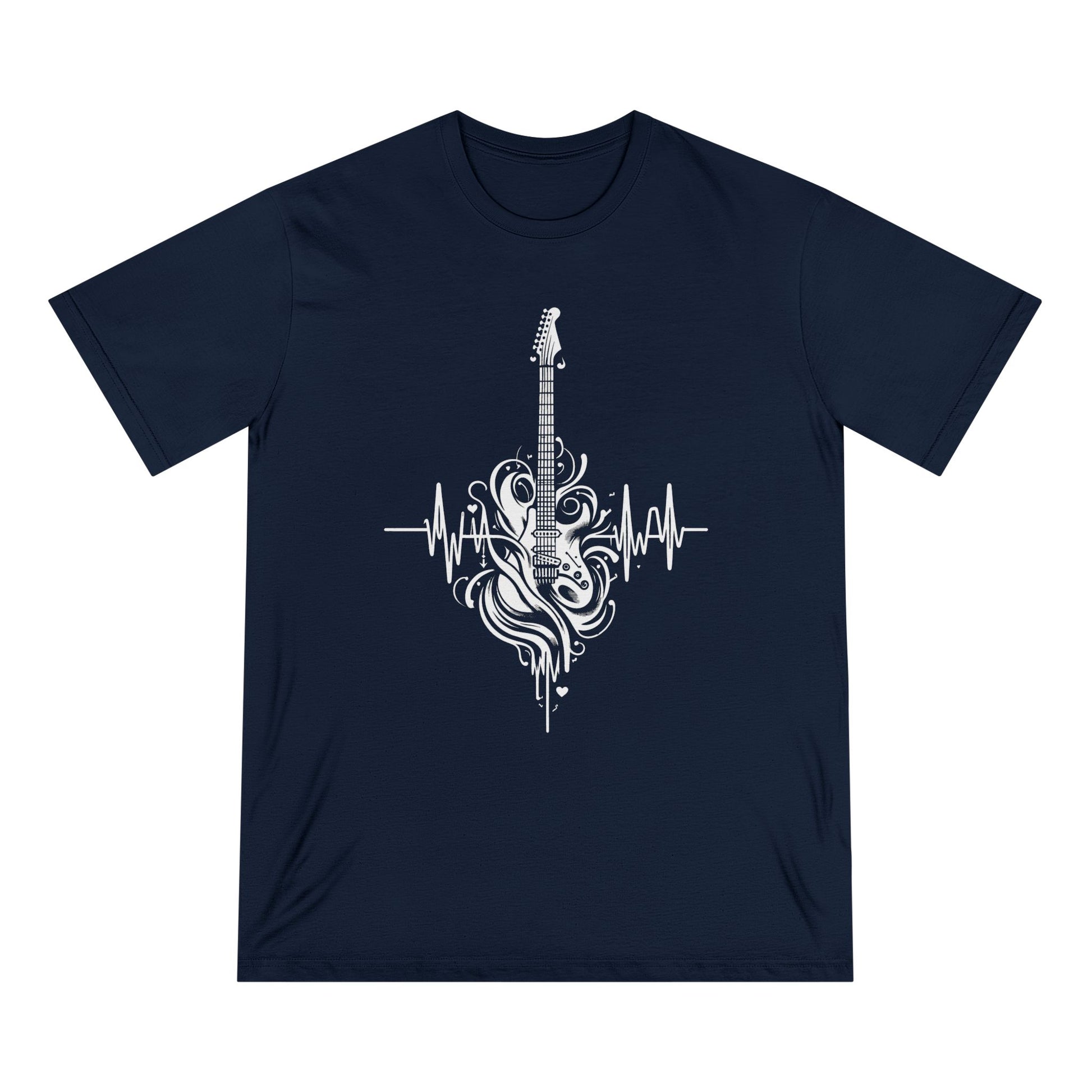 Guitar Heartbeat Men 100% Organic Cotton Staple T-Shirt - Canvasses