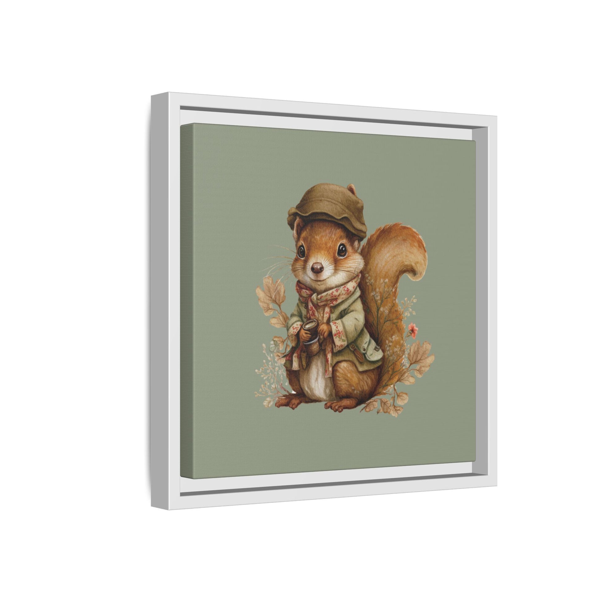 The Nut Collector Framed Canvas Wall Art Square - Canvasses