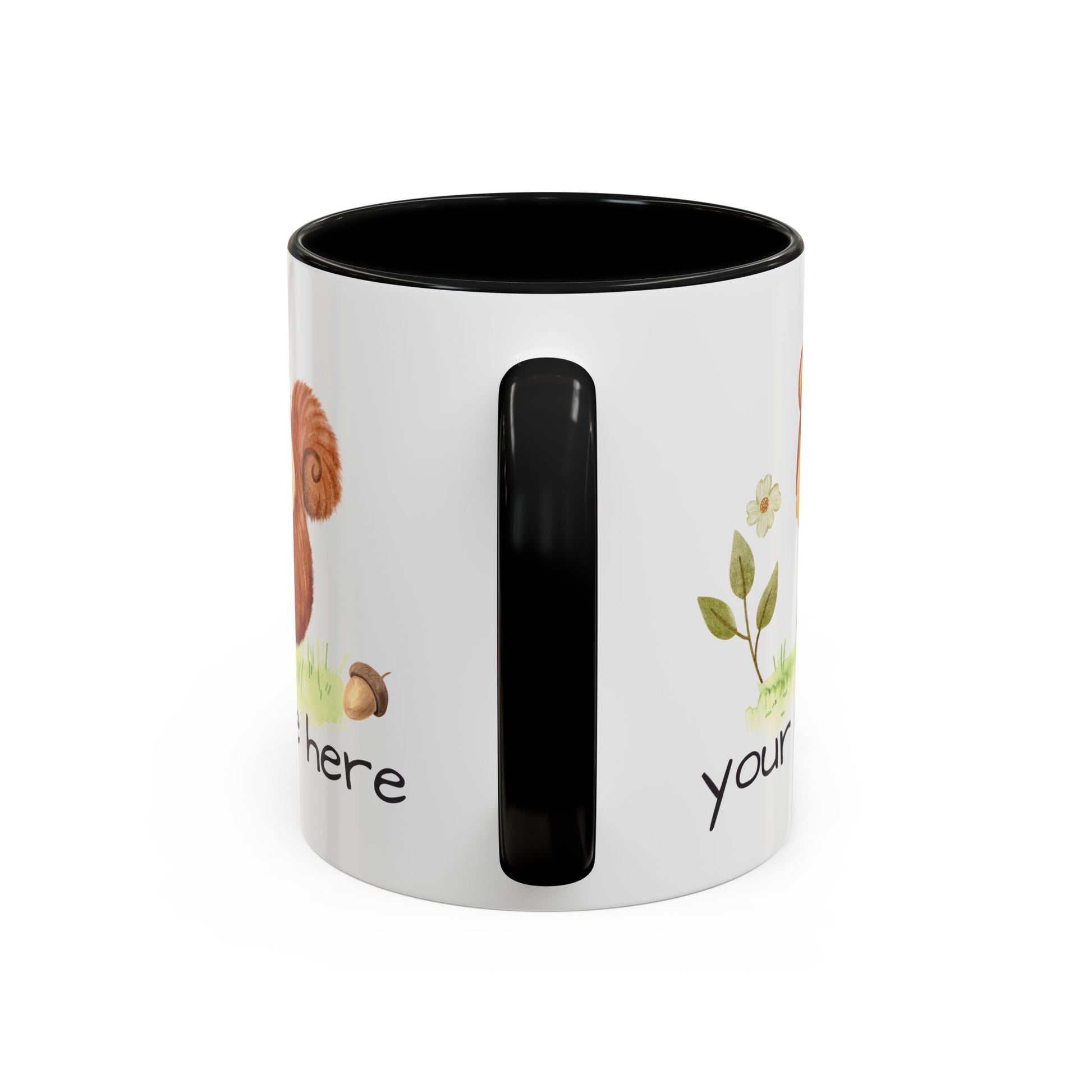 Watercolor Squirrel Personalized Accent Mug - Canvasses
