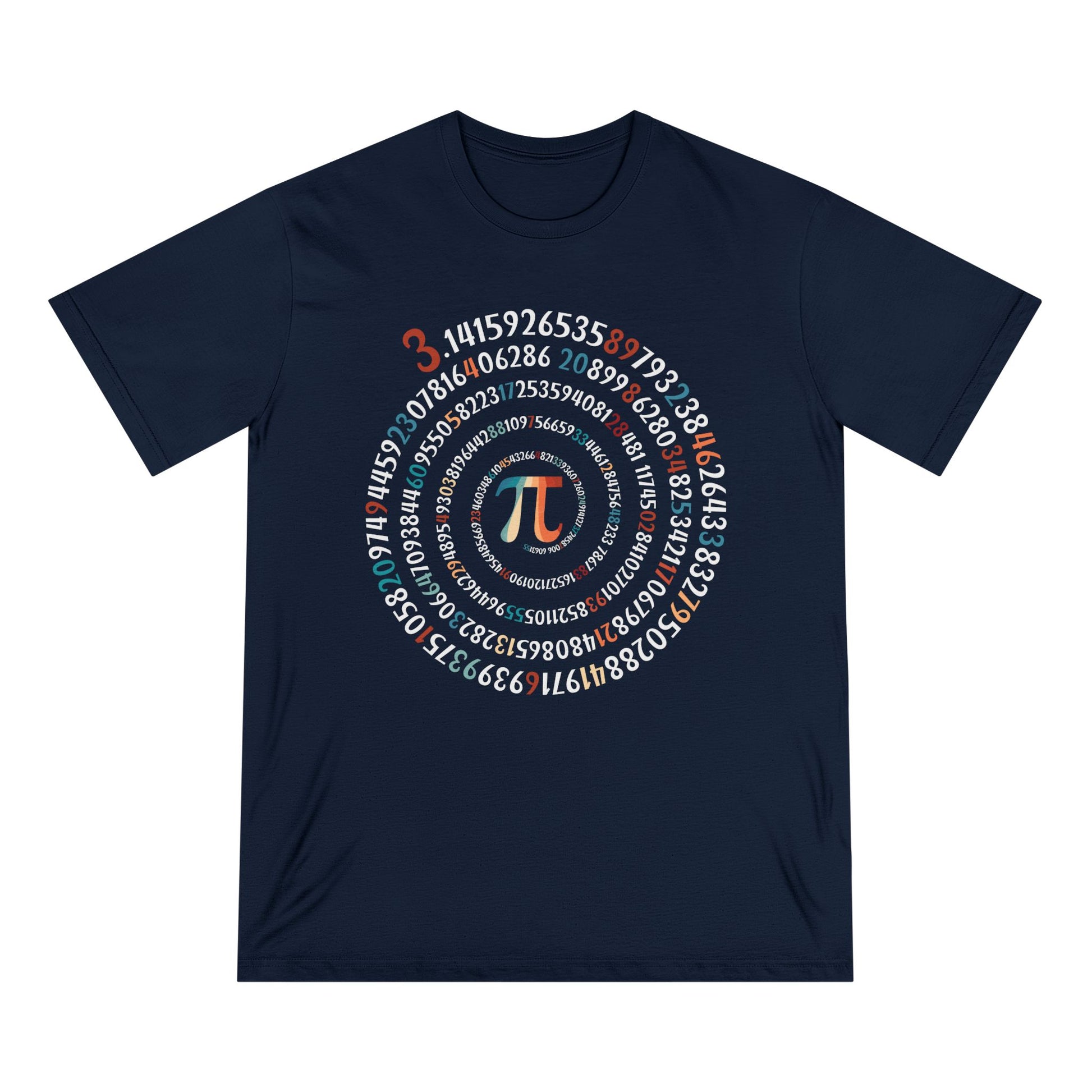 Spiral Pi Men 100% Organic Cotton Staple T-Shirt - Canvasses