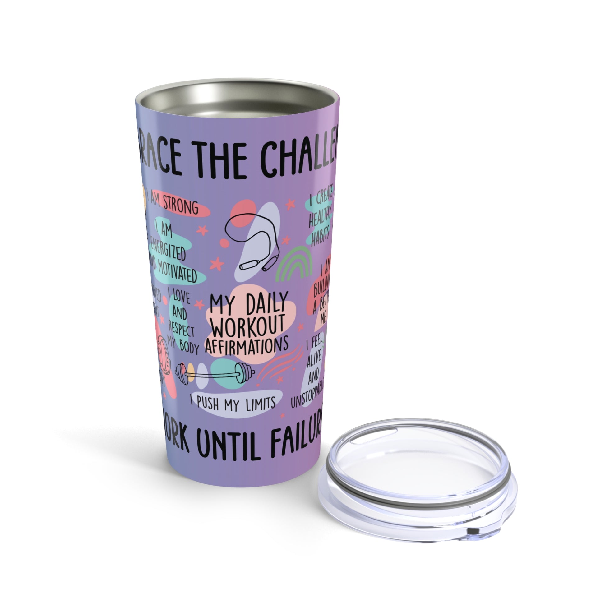 Workout Affirmations 20 oz Stainless Steel Tumbler - Canvasses