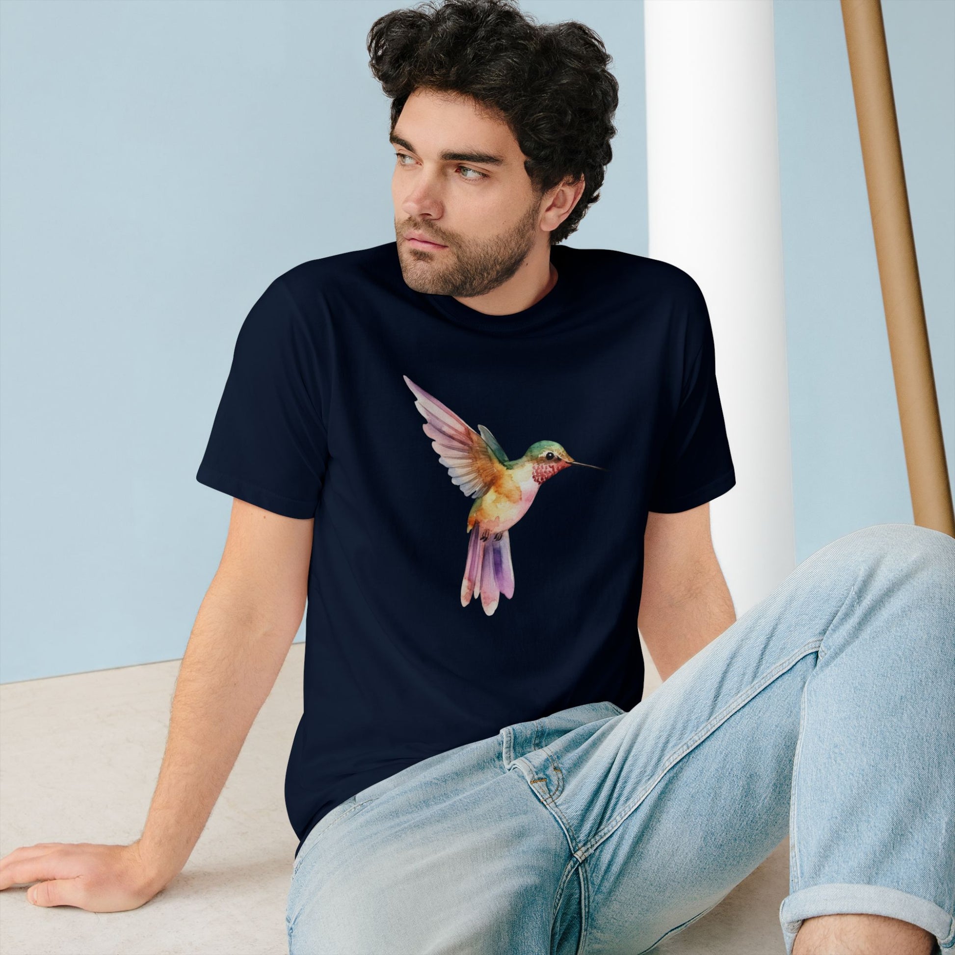 Watercolor Hummingbird Women 100% Organic Cotton T-Shirt - Canvasses