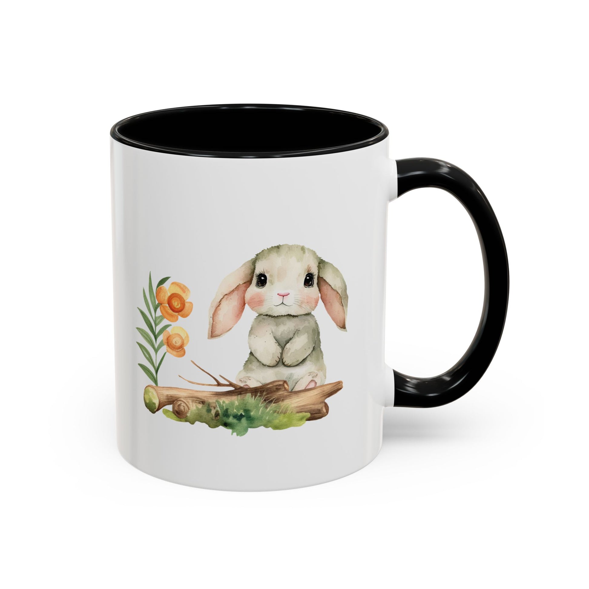 Watercolor Bunny Accent Mug - Canvasses
