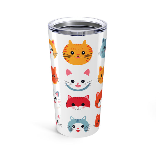 Cat Faces 20 oz Stainless Steel Tumbler - Canvasses