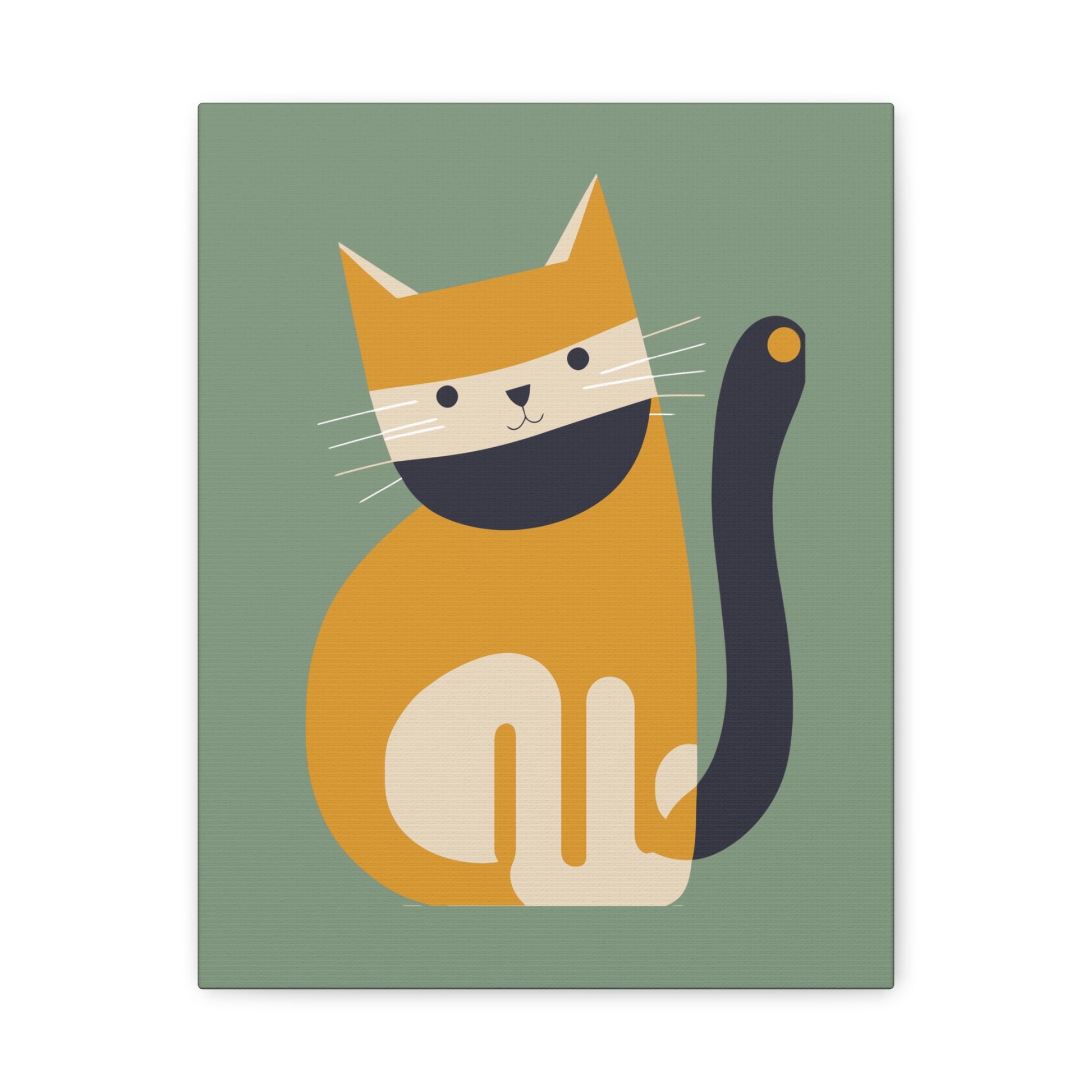Orange Cat Canvas Wall Art Vertical - Canvasses