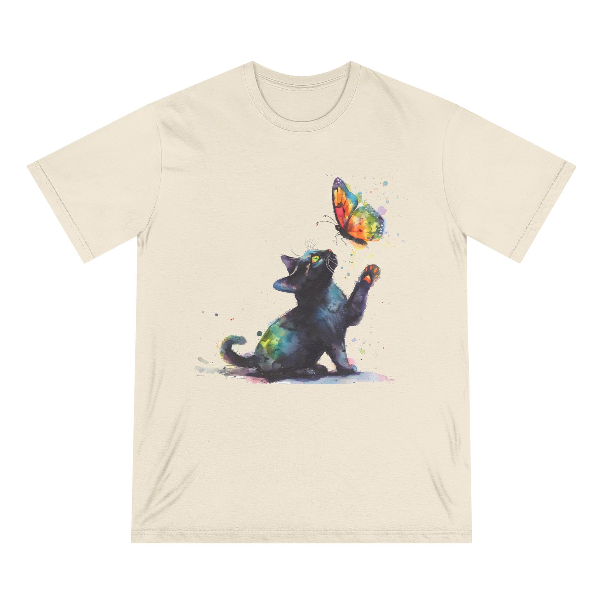Cat Butterfly Women 100% Organic Cotton T-Shirt - Canvasses