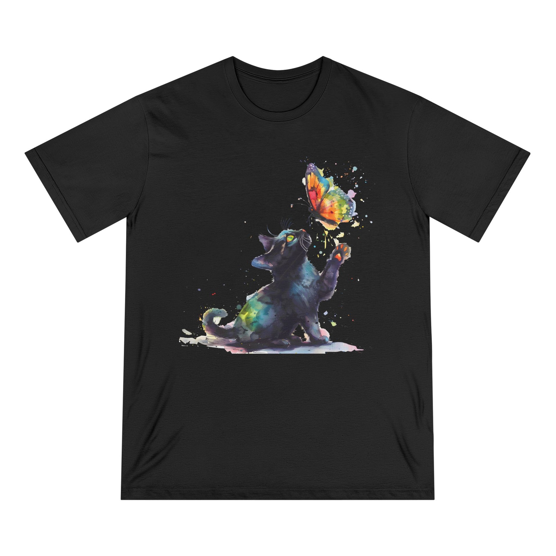 Cat Butterfly Women 100% Organic Cotton T-Shirt - Canvasses