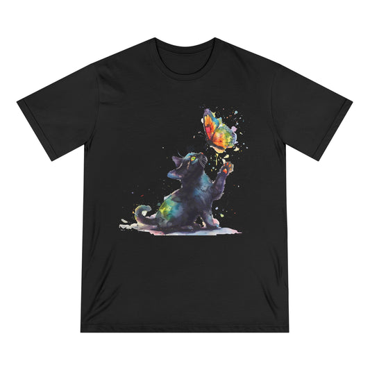 Cat Butterfly Women 100% Organic Cotton T-Shirt - Canvasses