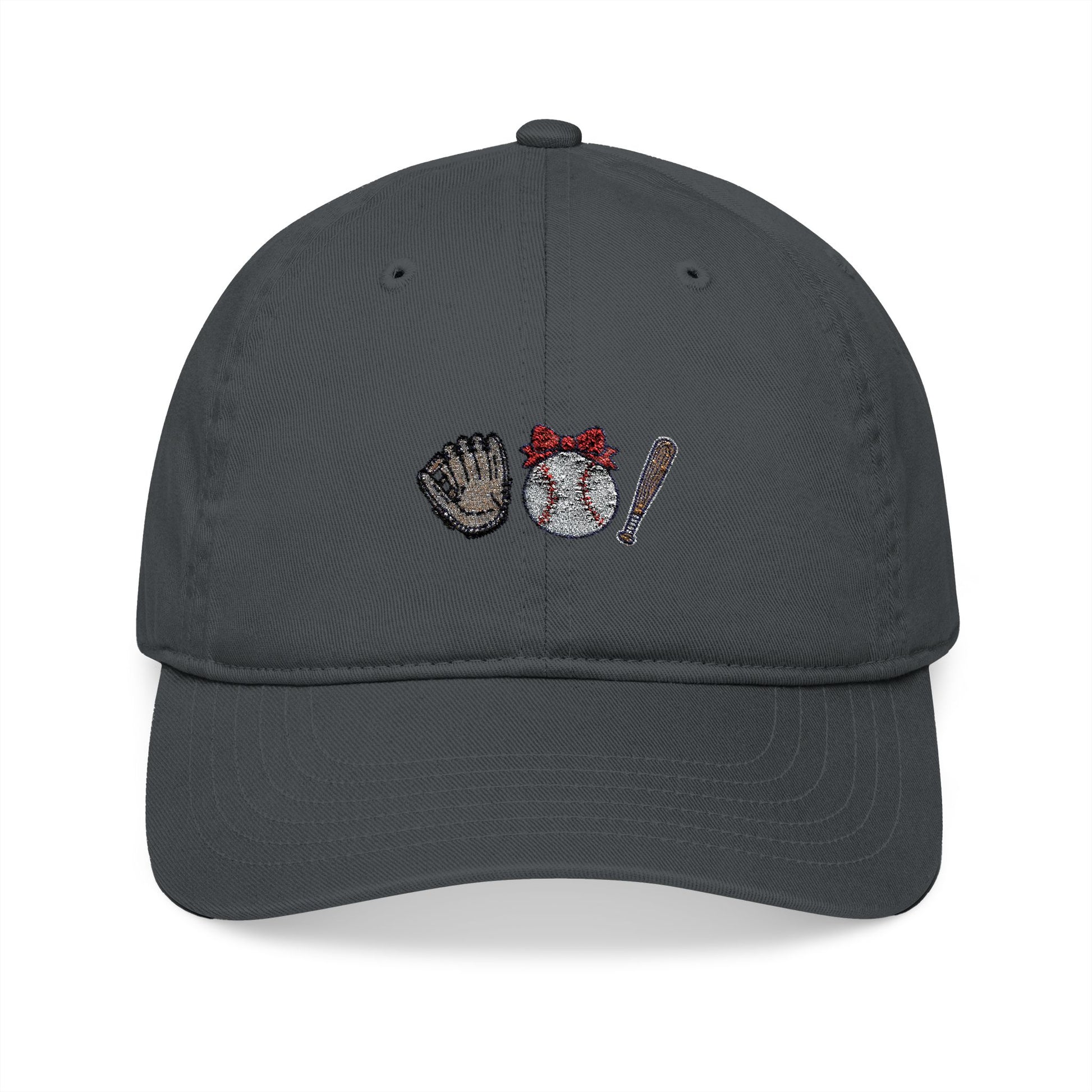 Baseball Art Embroidery Organic Baseball Cap - Canvasses
