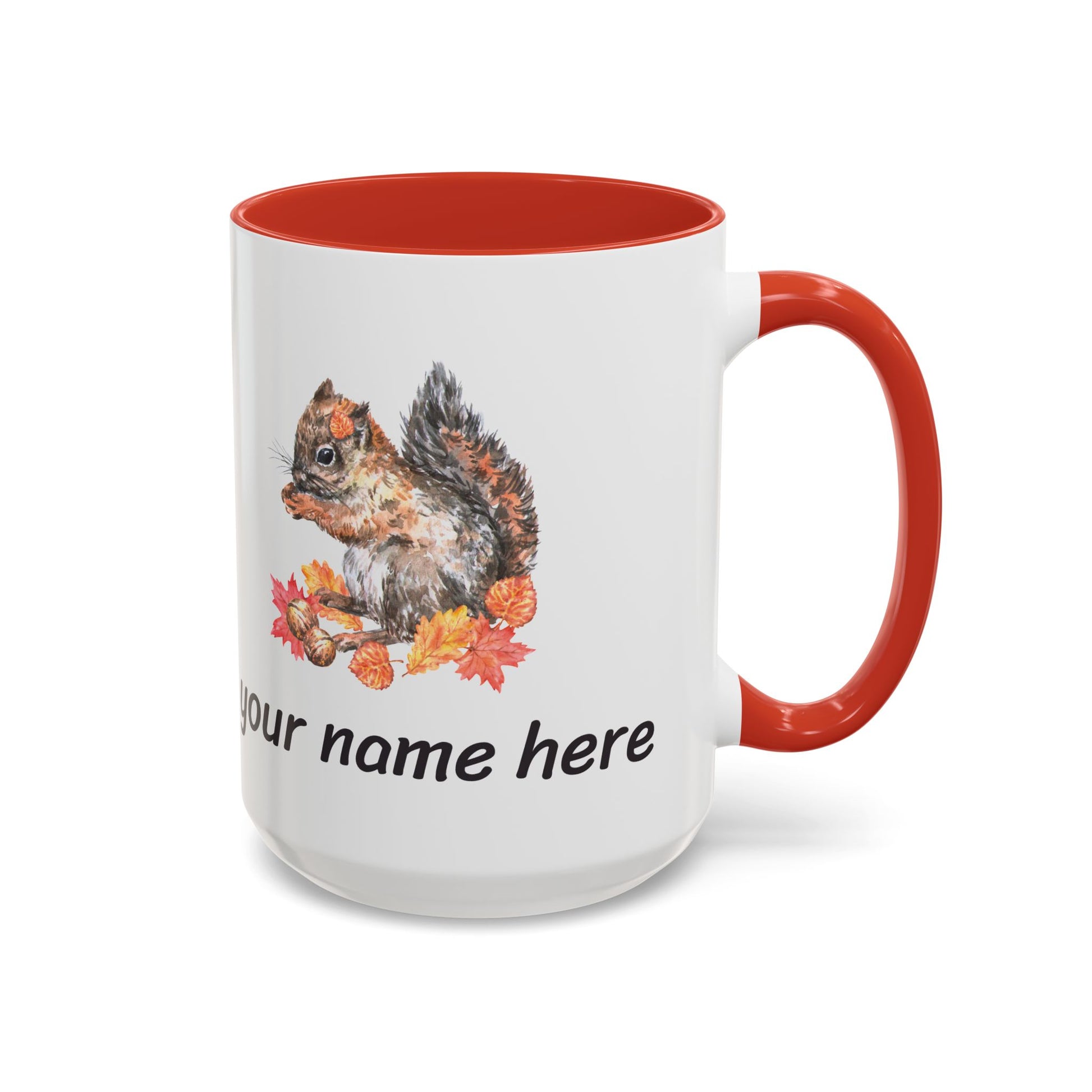 Autumn Squirrel Personalized Accent Mug - Canvasses