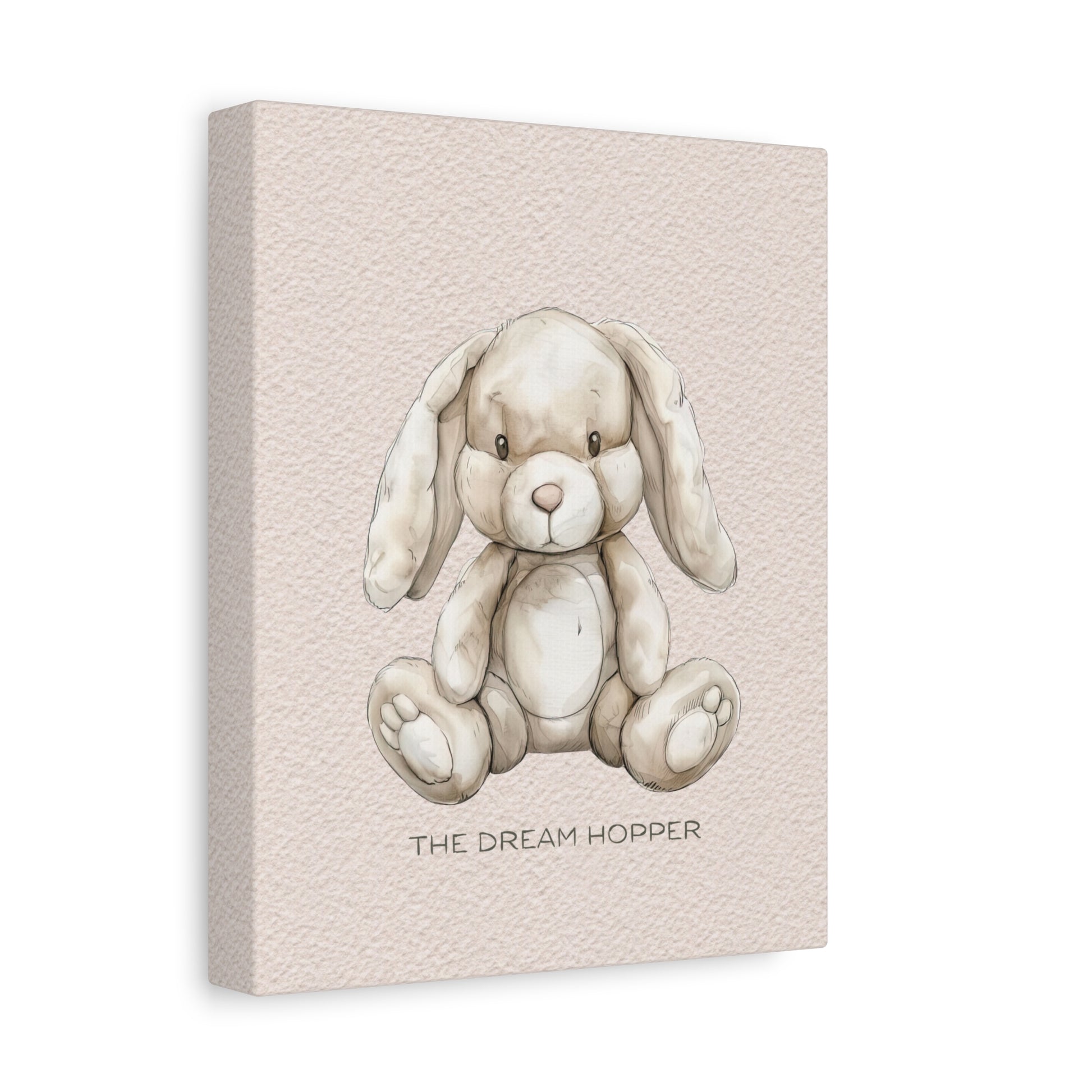 Vintage Plush Rabbit Canvas Wall Art Vertical - Canvasses