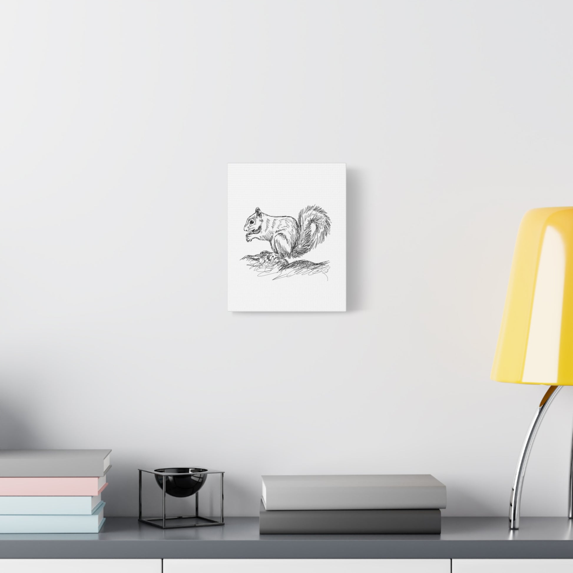 Squirrel Sketch Canvas Wall Art Vertical - Canvasses
