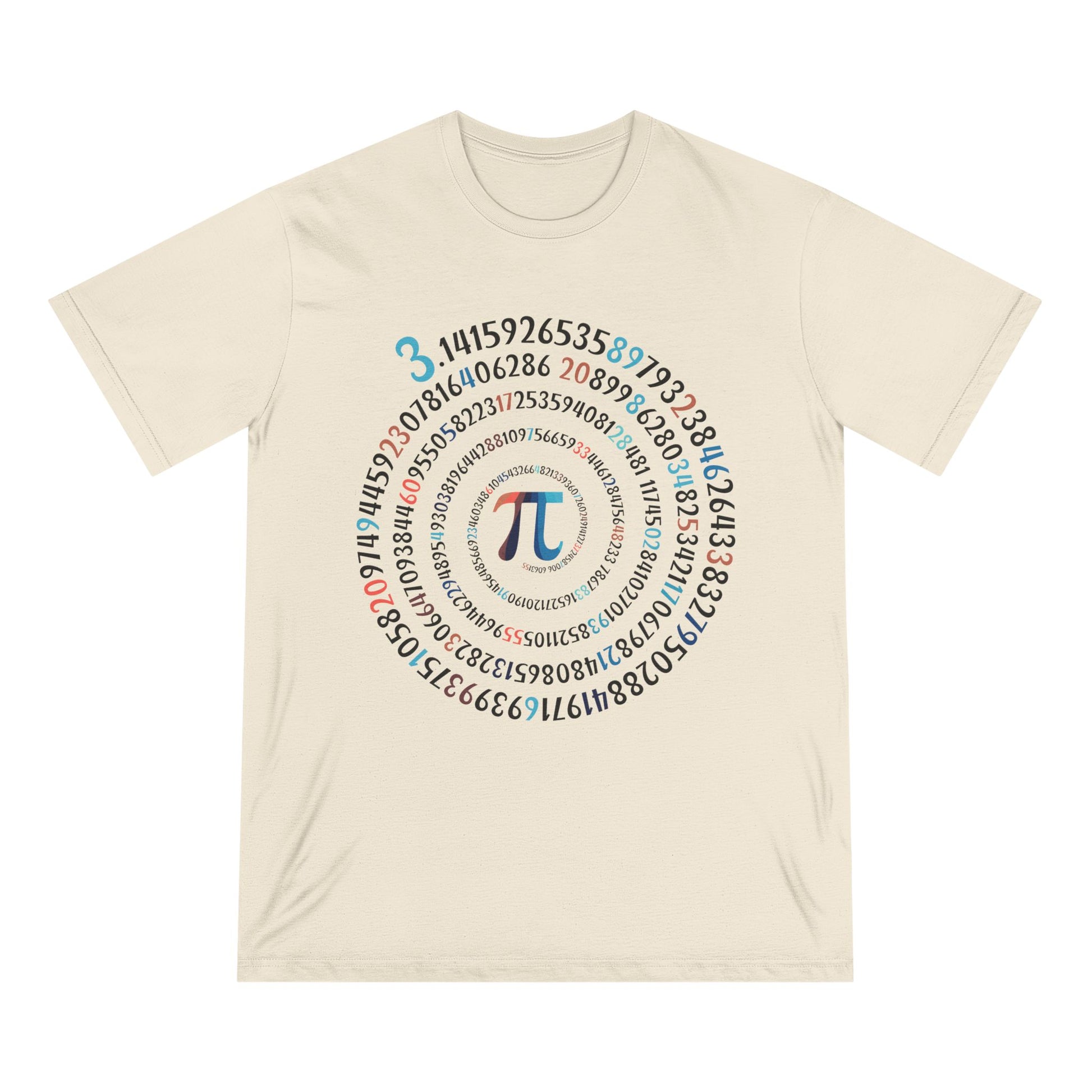 Spiral Pi Men 100% Organic Cotton Staple T-Shirt - Canvasses