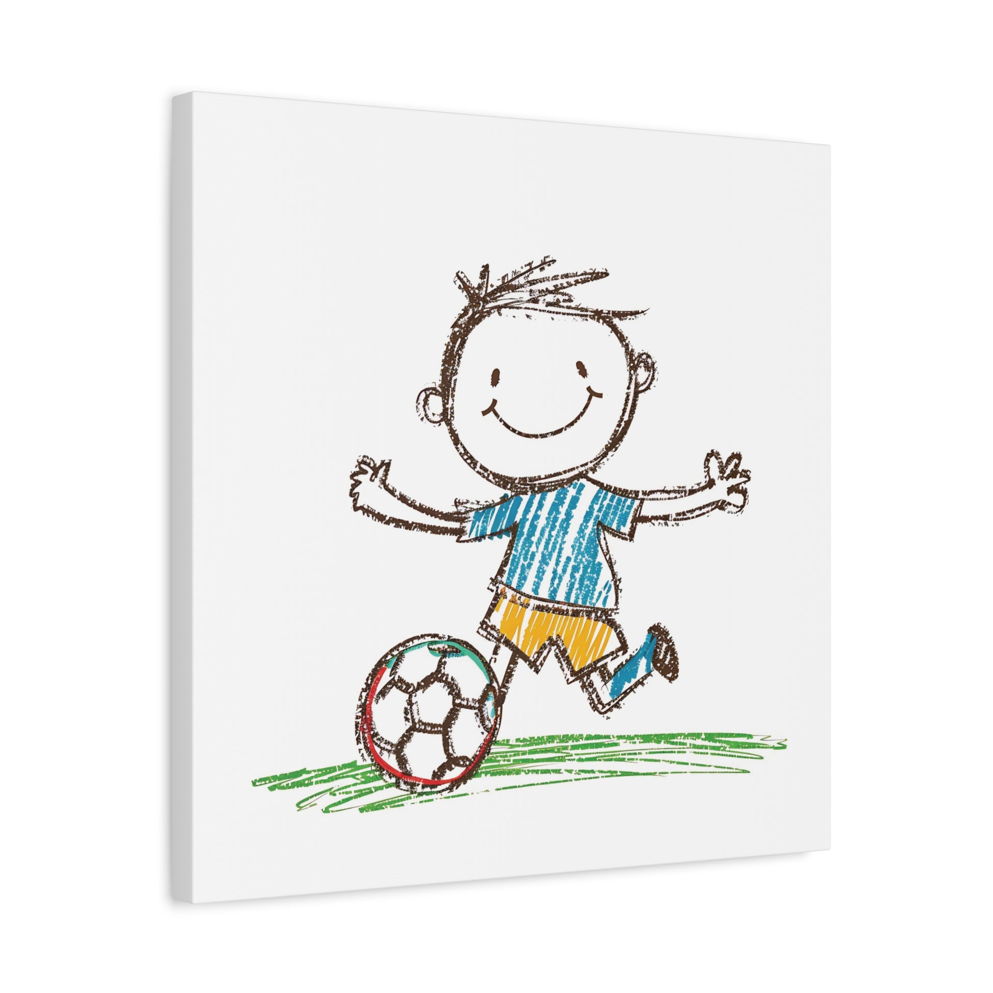 Soccer Kid Canvas Wall Art Square - Canvasses