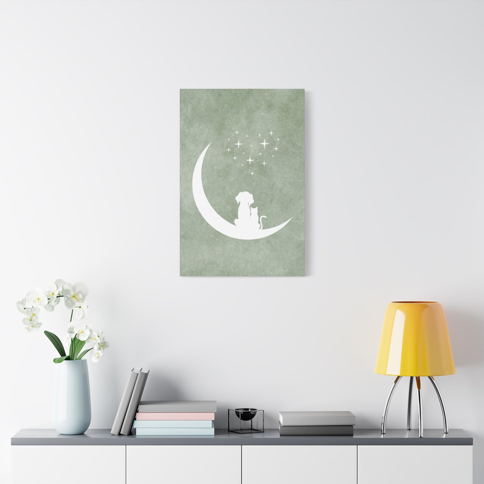 Moonlit Friends Canvas Wall Art Vertical - Canvasses
