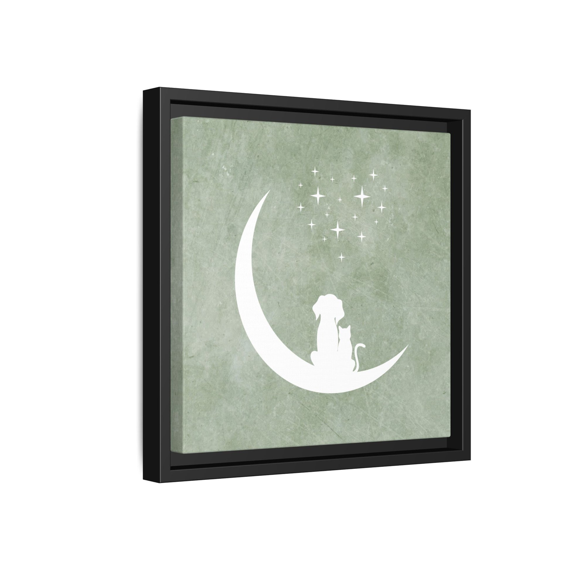 Moonlit Friends Framed Canvas Wall Art Square - Canvasses