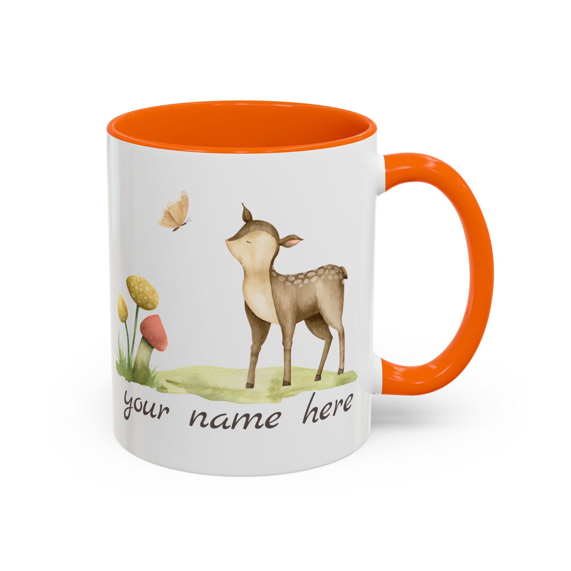 Watercolor Deer Personalized Accent Mug - Canvasses