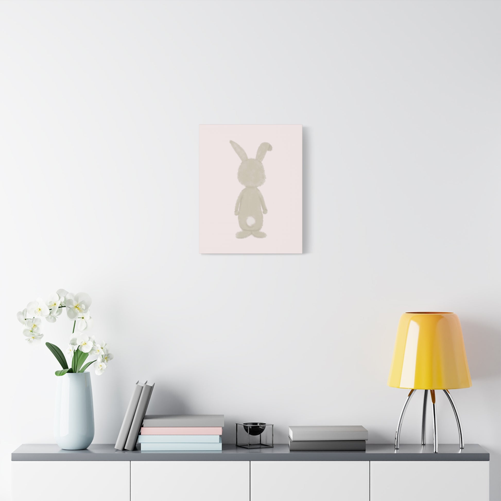 Pink Bunny Back Canvas Wall Art Vertical - Canvasses