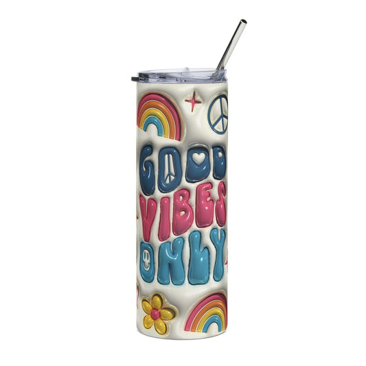 Good Vibes Only 20oz Skinny Tumbler - Canvasses
