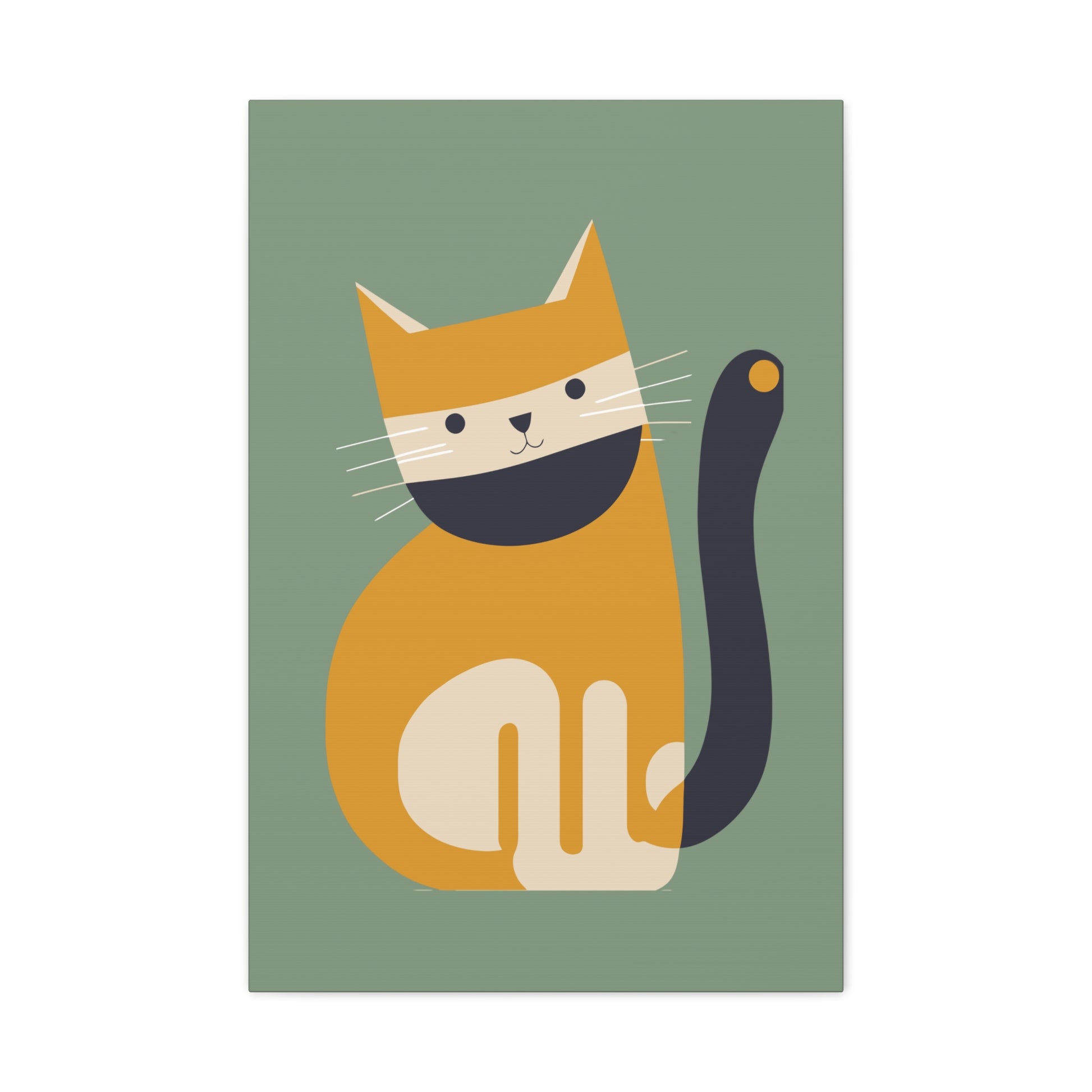 Orange Cat Canvas Wall Art Vertical - Canvasses