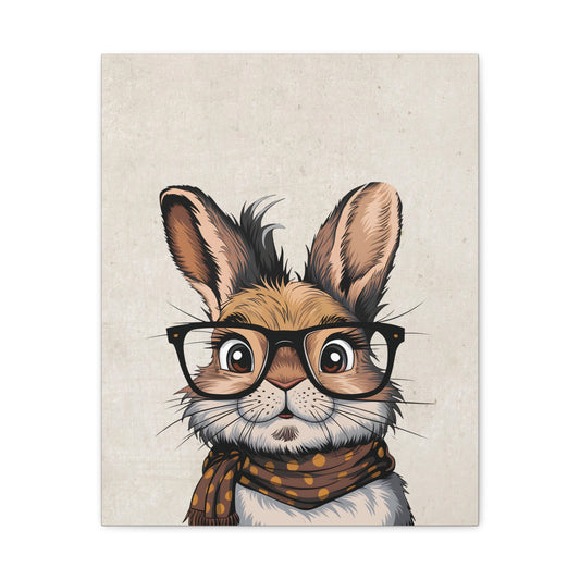 School Rabbit Canvas Wall Art Vertical - Canvasses